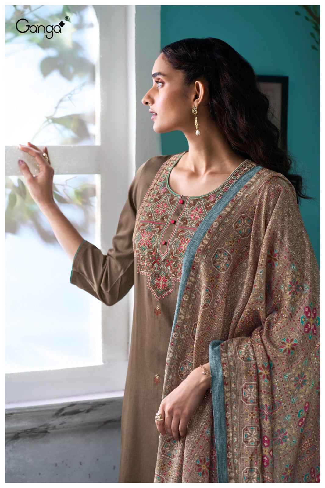GANGA FASHIONS MYRIXA S3719 | PREMIUM COTTON SATIN - ASHOK LAL & SONS