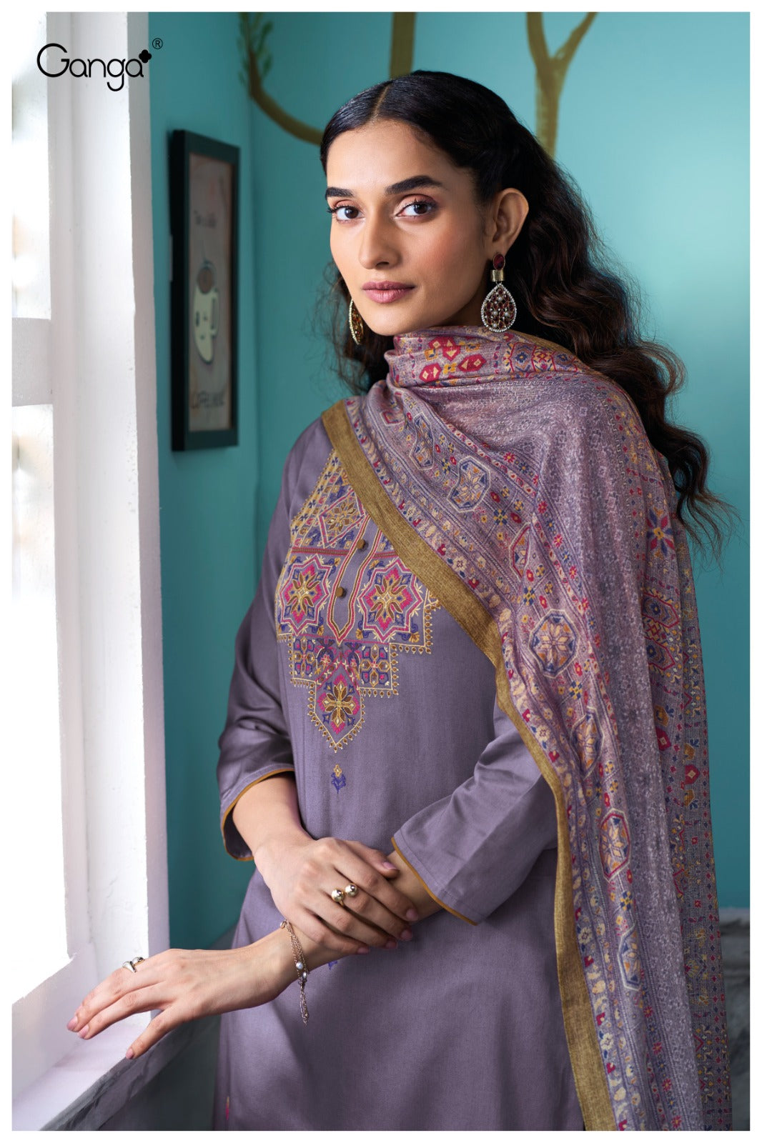 GANGA FASHIONS MYRIXA S3719 | PREMIUM COTTON SATIN - ASHOK LAL & SONS