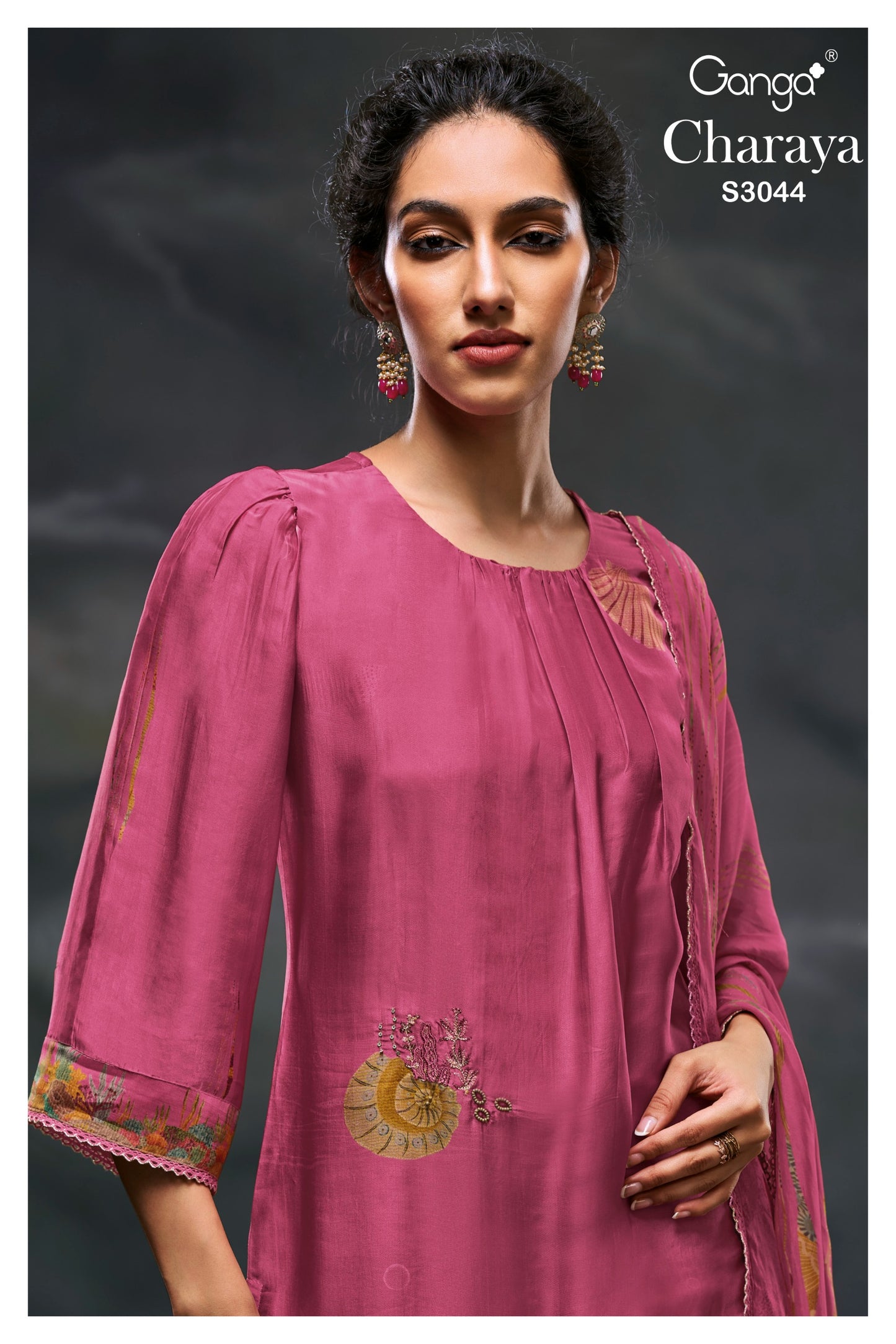 GANGA FASHIONS CHARAYA S3044 | PREMIUM PURE BEMBERG SILK SATIN - ASHOK LAL & SONS ROHTAK