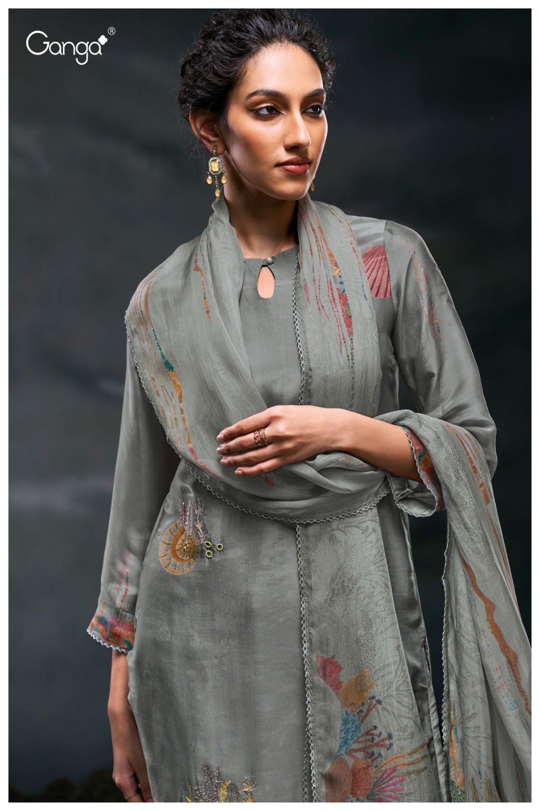 GANGA FASHIONS CHARAYA S3044 | PREMIUM PURE BEMBERG SILK SATIN - ASHOK LAL & SONS ROHTAK