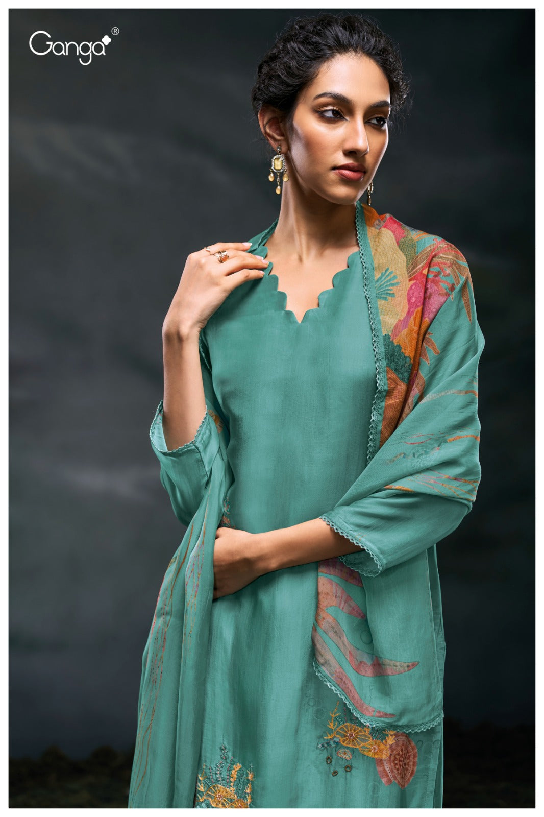 GANGA FASHIONS CHARAYA S3044 | PREMIUM PURE BEMBERG SILK SATIN - ASHOK LAL & SONS ROHTAK