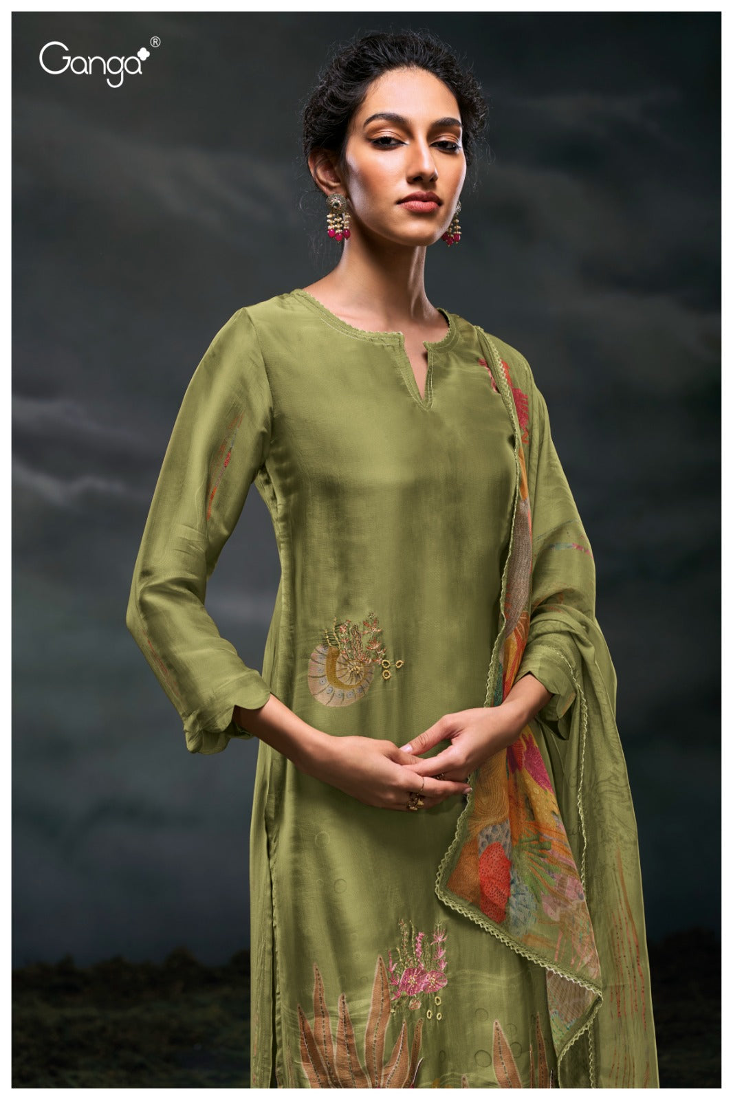 GANGA FASHIONS CHARAYA S3044 | PREMIUM PURE BEMBERG SILK SATIN - ASHOK LAL & SONS ROHTAK