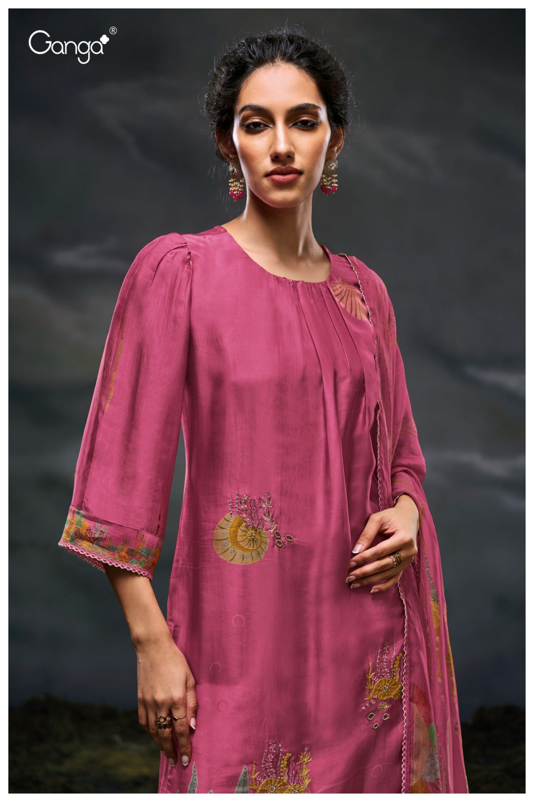 GANGA FASHIONS CHARAYA S3044 | PREMIUM PURE BEMBERG SILK SATIN - ASHOK LAL & SONS ROHTAK