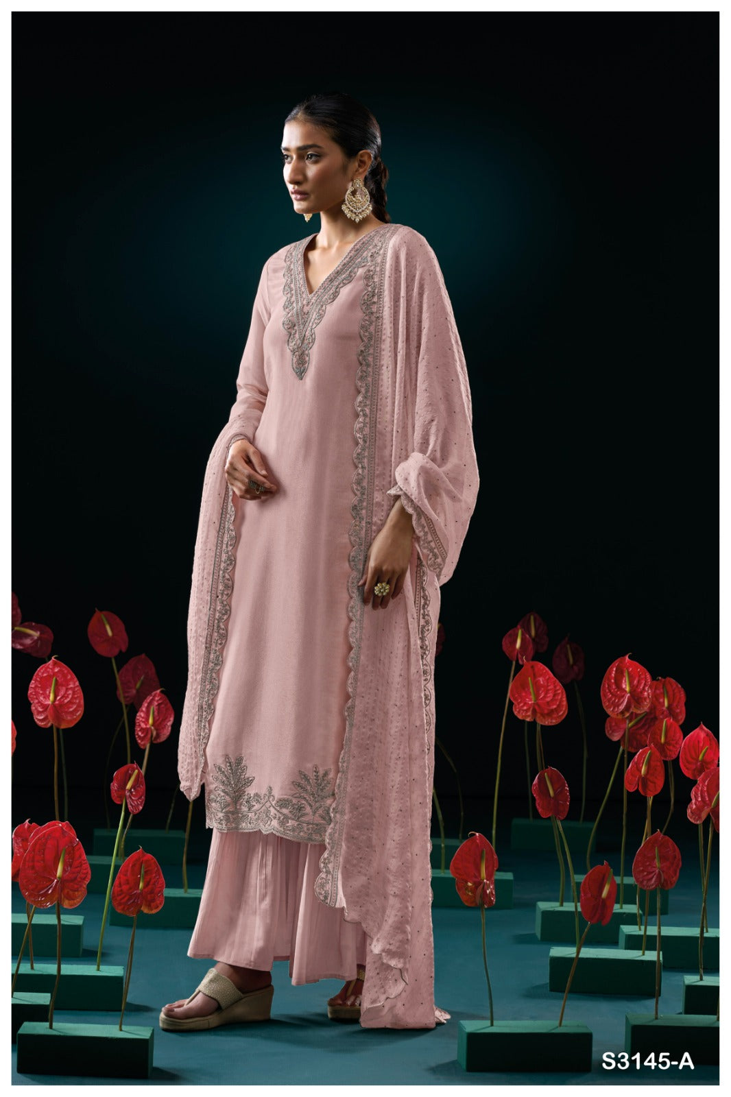GANGA GRIZELA S3145 | PREMIUM PURE BEMBERG SILK - ASHOK LAL & SONS WHOLESALER