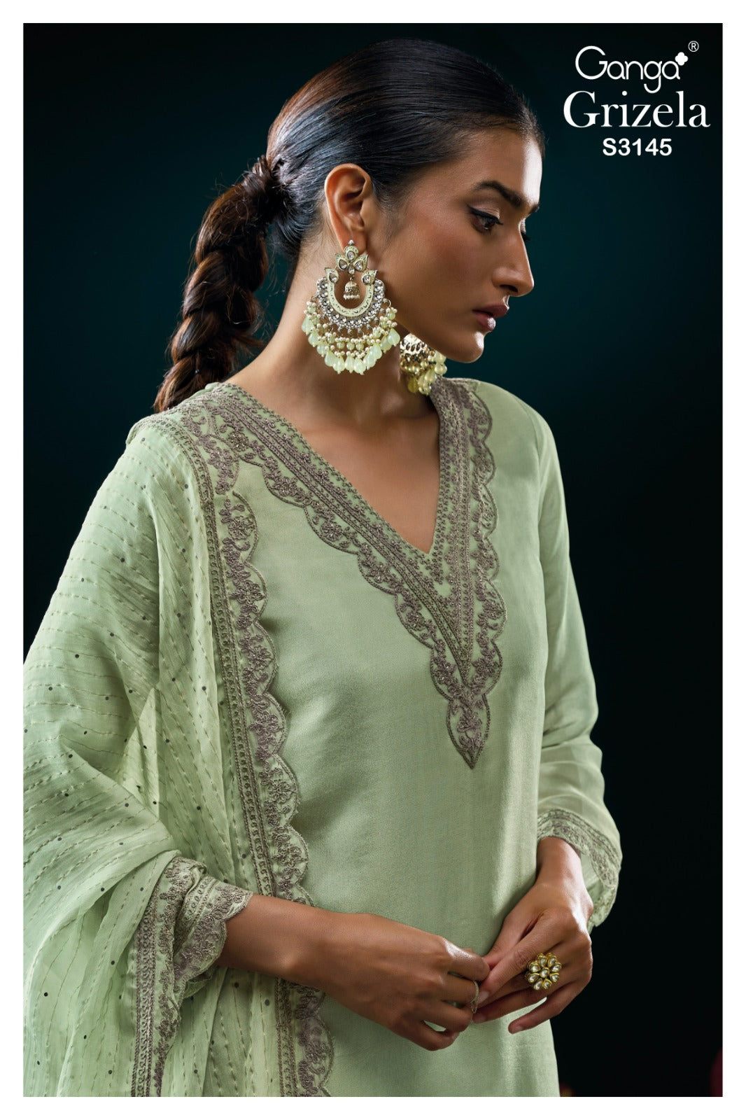 GANGA GRIZELA S3145 | PREMIUM PURE BEMBERG SILK - ASHOK LAL & SONS WHOLESALER