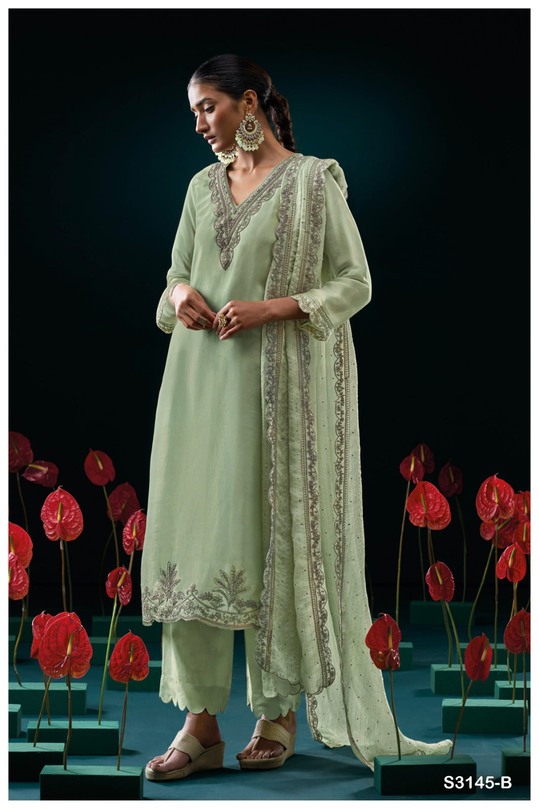 GANGA GRIZELA S3145 | PREMIUM PURE BEMBERG SILK - ASHOK LAL & SONS WHOLESALER