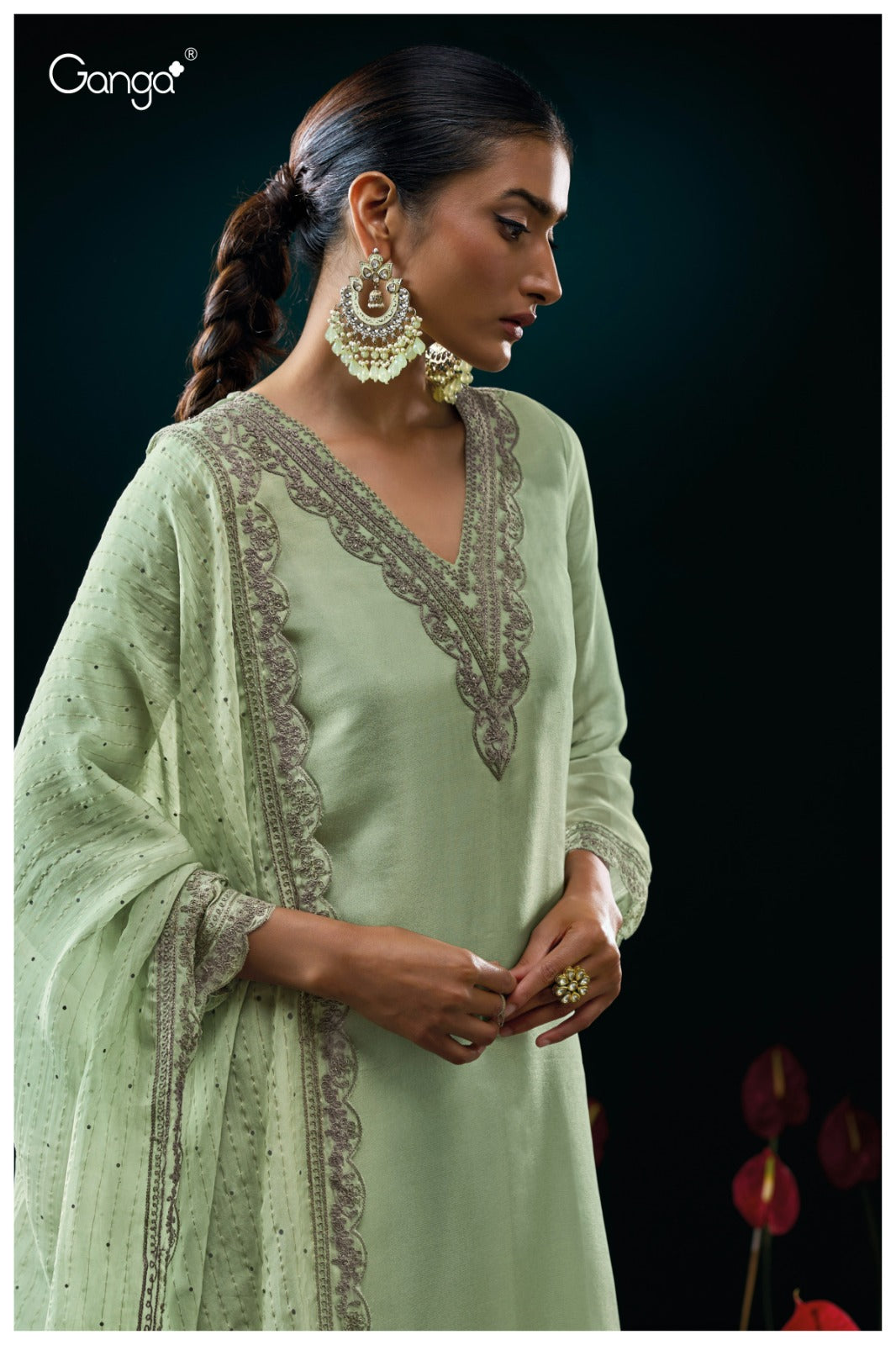 GANGA GRIZELA S3145 | PREMIUM PURE BEMBERG SILK - ASHOK LAL & SONS WHOLESALER