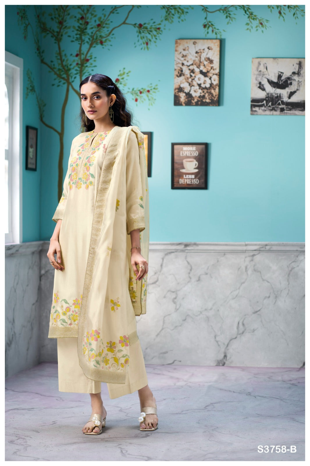 GANGA VESPERA S3758 | PREMIUM PURE VISCOSE WOVEN SILK - ASHOK LAL & SONS