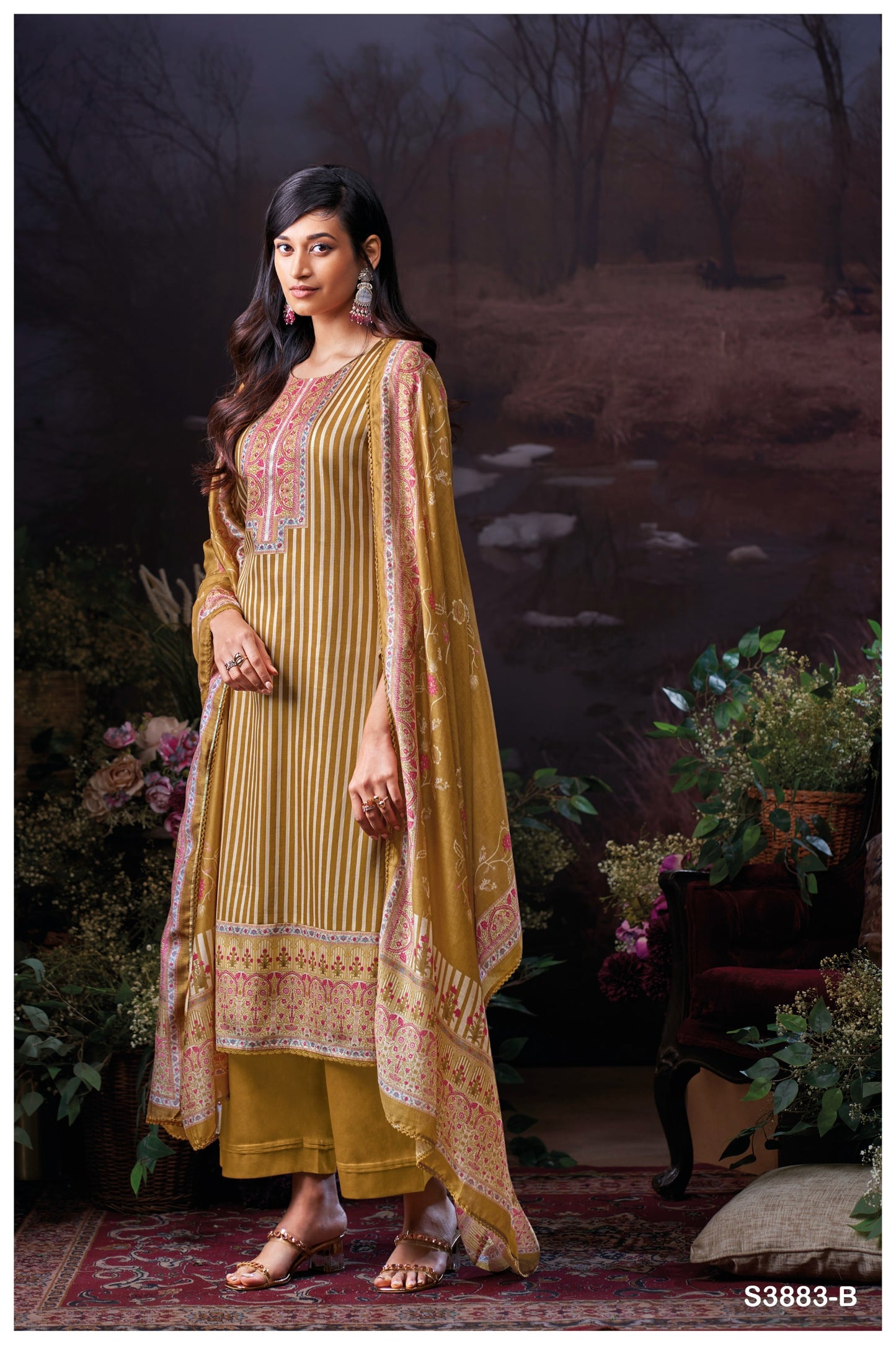 GANGA JOSETTE S3883 | PREMIUM COTTON SATIN BY ASHOK LAL & SONS
