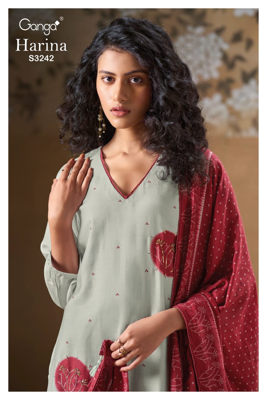 GANGA FASHIONS HARINA S3242 - PREMIUM PURE BEMBERG SILK | ASHOK LAL & SONS