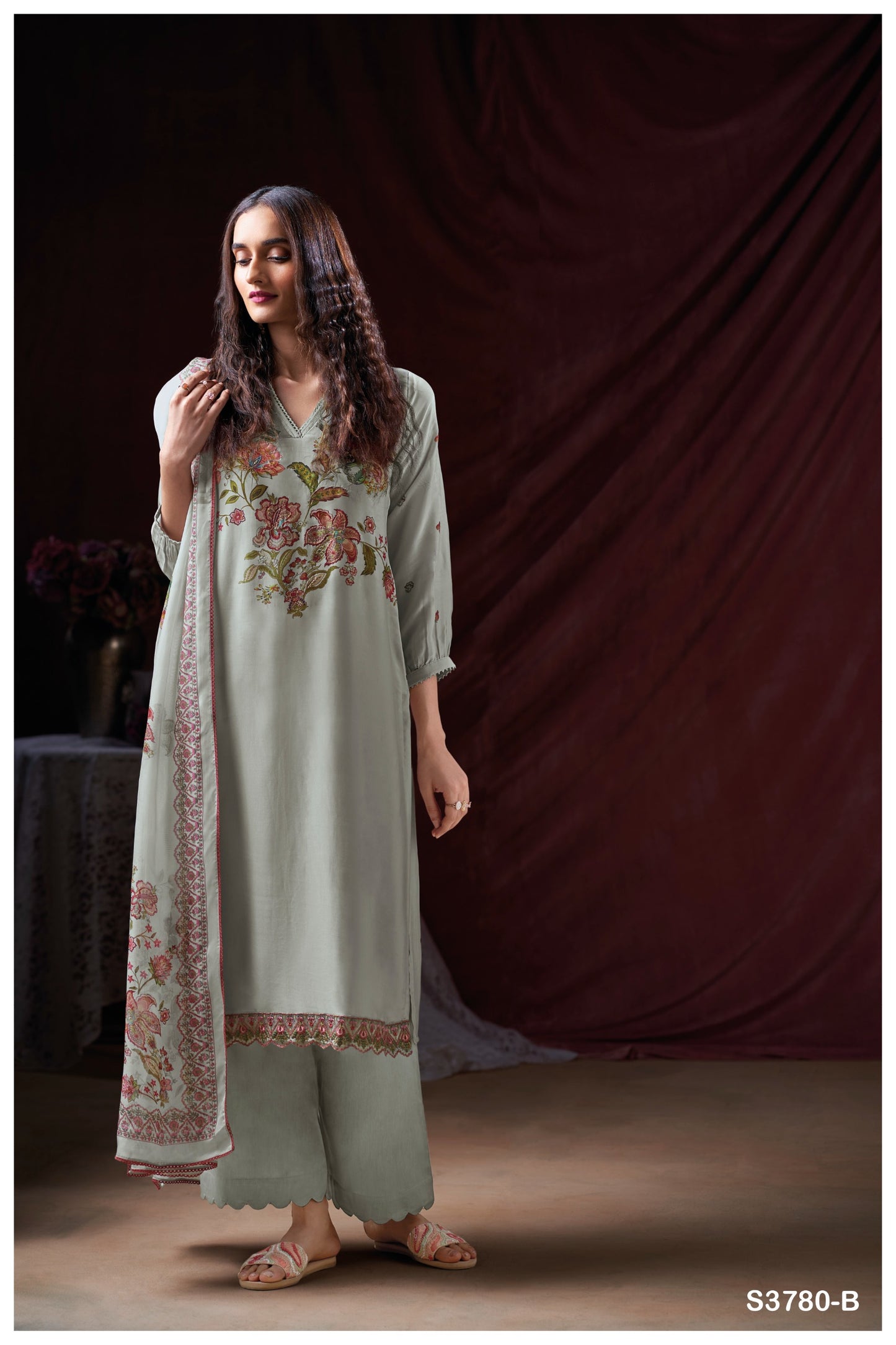 Ganga GREZIA S3780 – Premium Pure Bemberg Silk Salwar Suit | Ashok Lal & Sons Rohtak Wholesaler