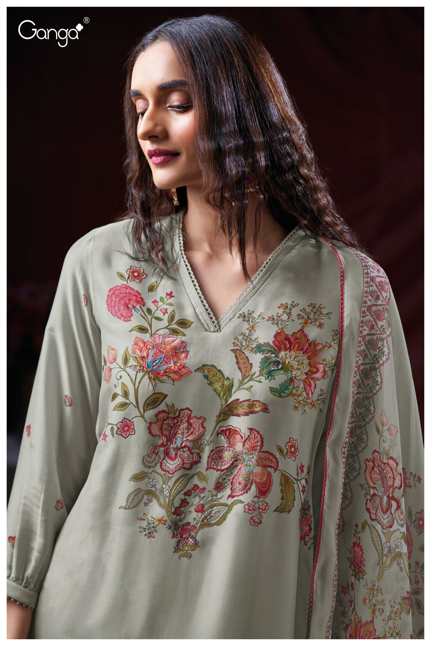 Ganga GREZIA S3780 – Premium Pure Bemberg Silk Salwar Suit | Ashok Lal & Sons Rohtak Wholesaler