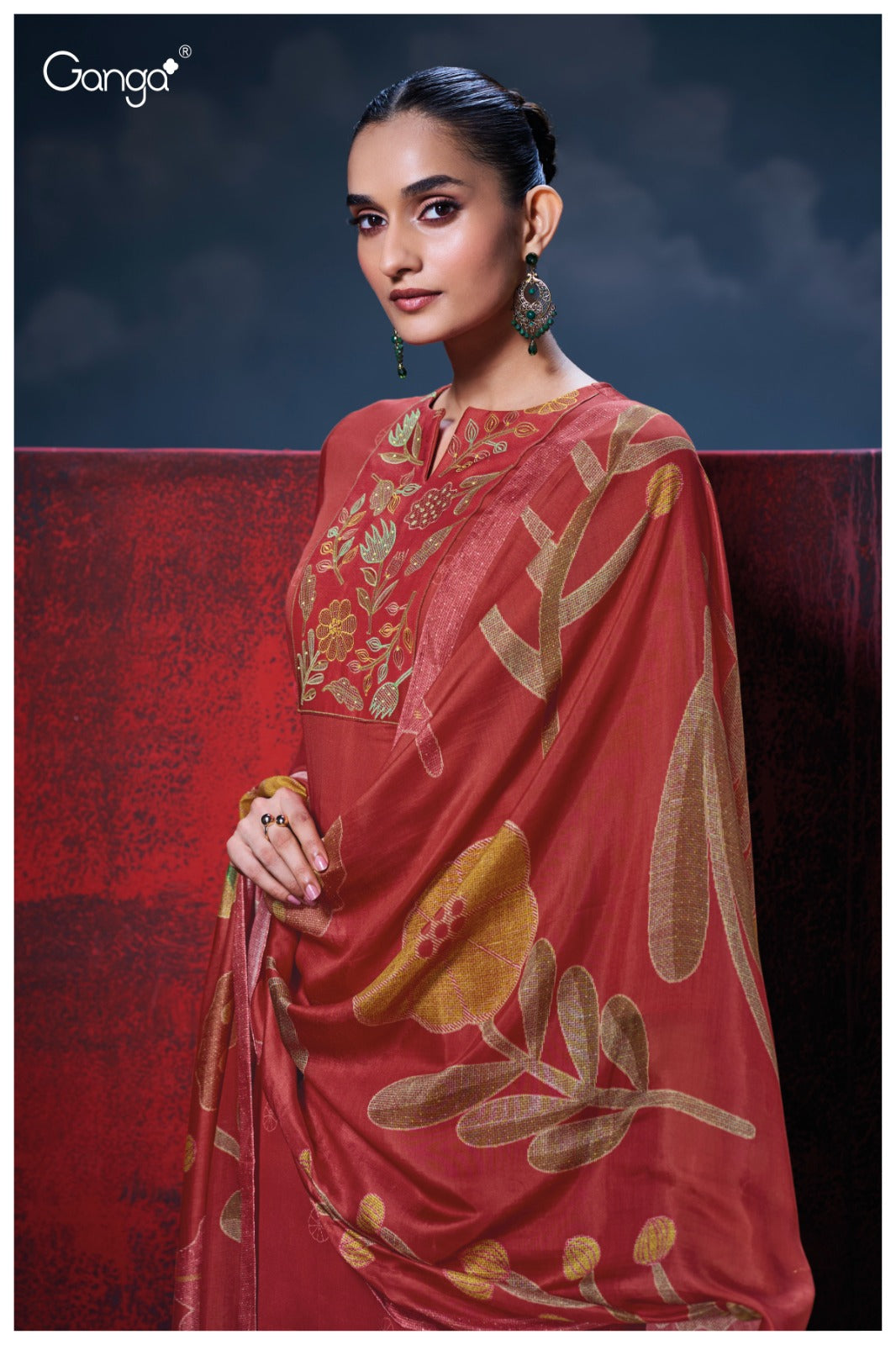Ganga ISALITH S3715| Ganga Suits Wholesaler in Rohtak – Ashok Lal & Sons