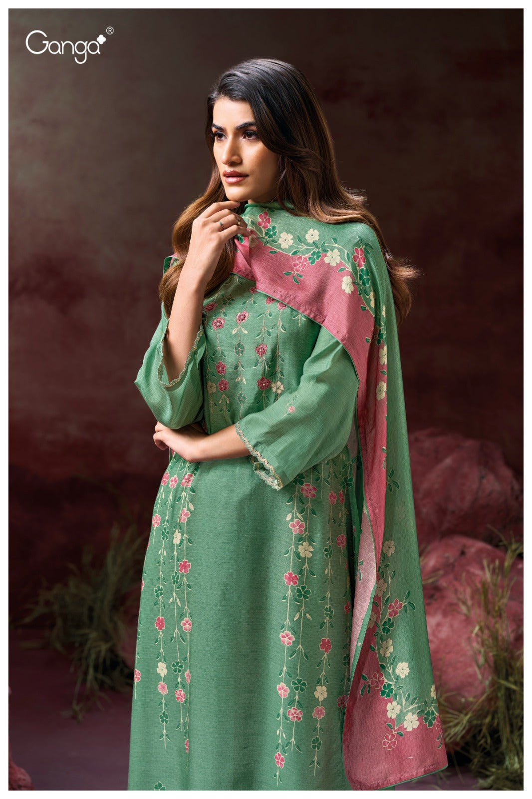Ganga KRISA S3140| Ganga Suits Wholesaler in Rohtak – Ashok Lal & Sons