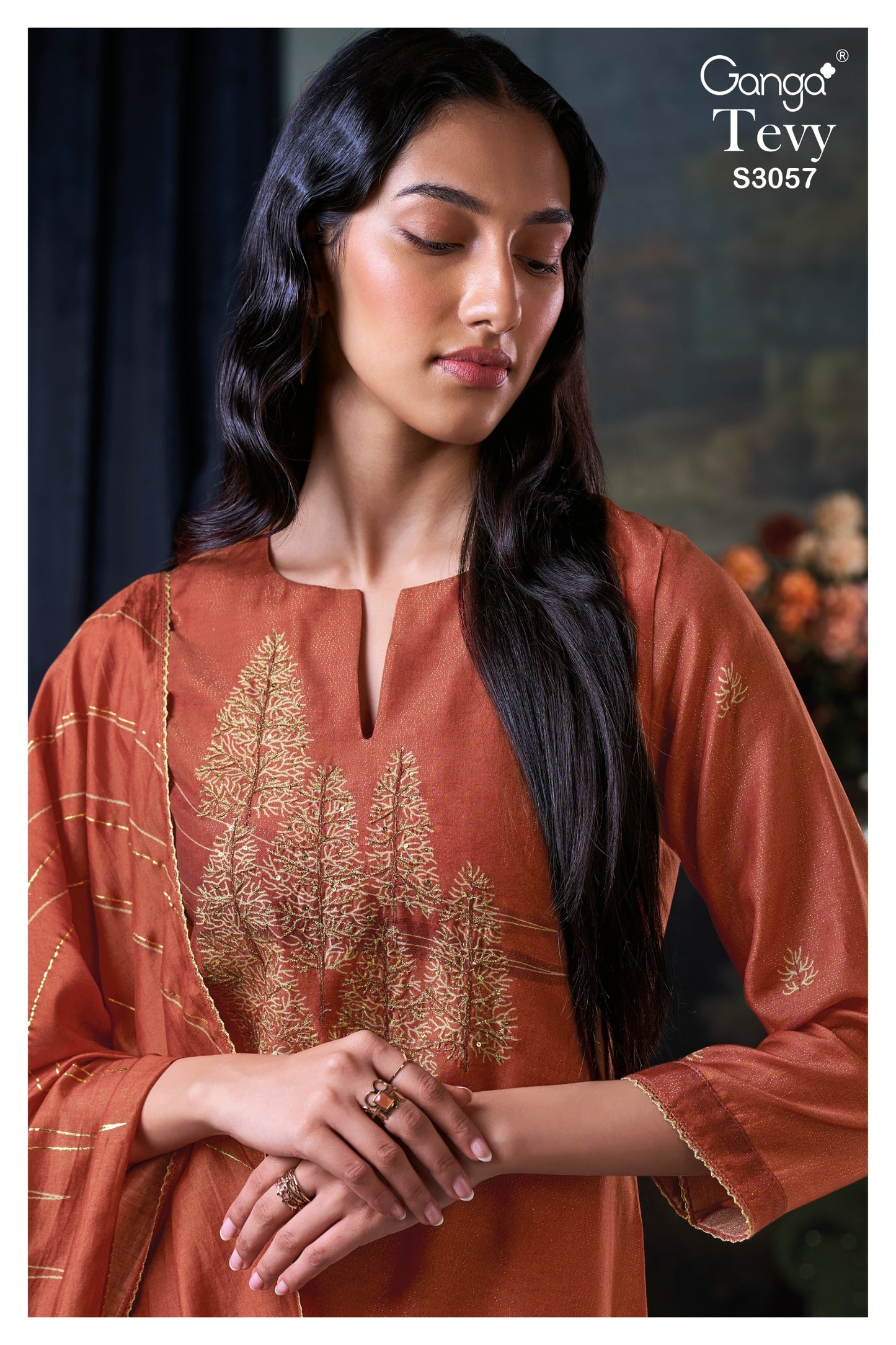 Ganga TEVY S3057| Ganga Suits Wholesaler in Rohtak – Ashok Lal & Sons