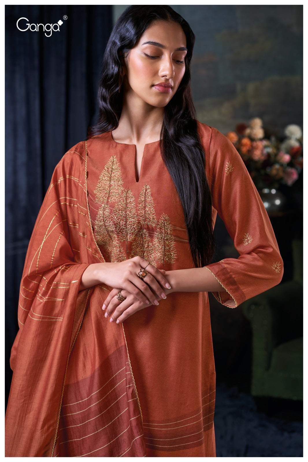 Ganga TEVY S3057| Ganga Suits Wholesaler in Rohtak – Ashok Lal & Sons