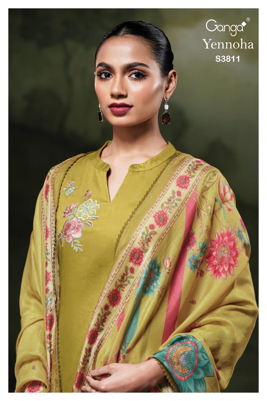 Ganga YENNOHA S3811| Ganga Suits Wholesaler in Rohtak – Ashok Lal & Sons