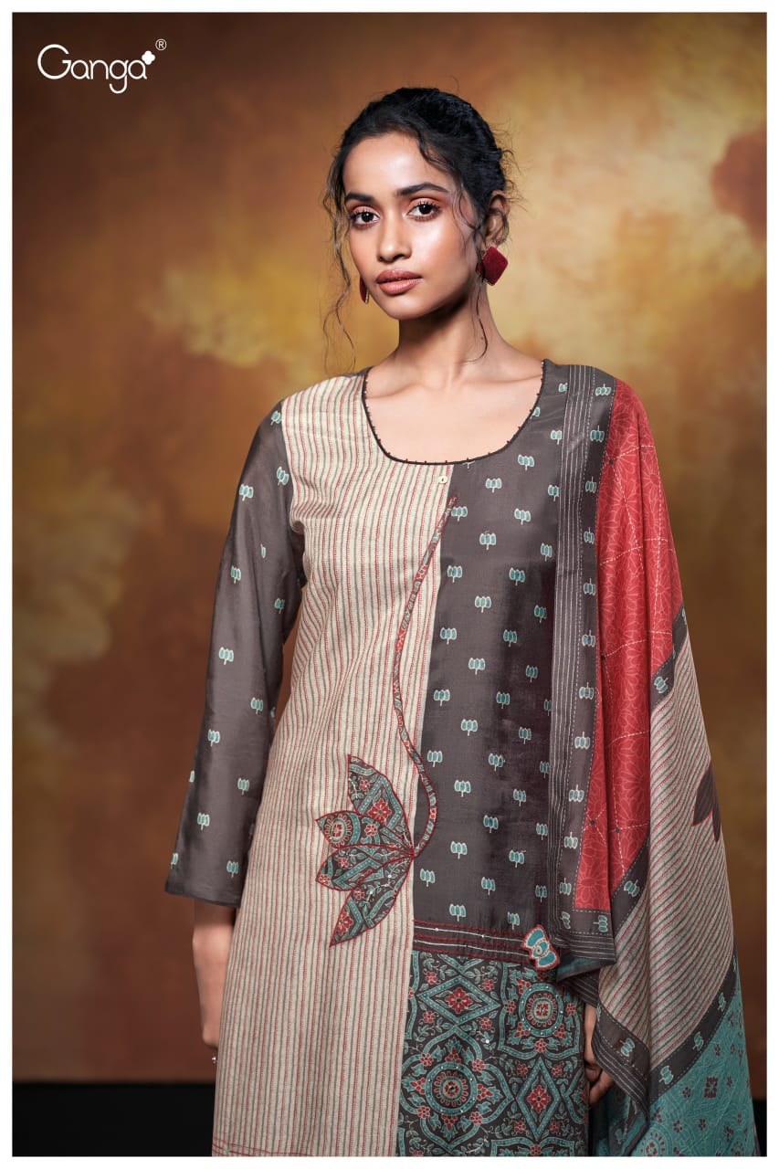 Ganga BLYTHE S3706| Ganga Suits Wholesaler in Rohtak – Ashok Lal & Sons