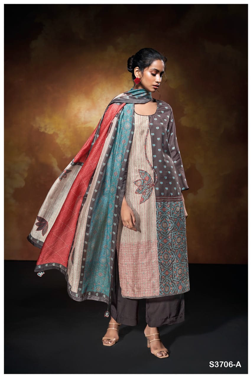 Ganga BLYTHE S3706| Ganga Suits Wholesaler in Rohtak – Ashok Lal & Sons