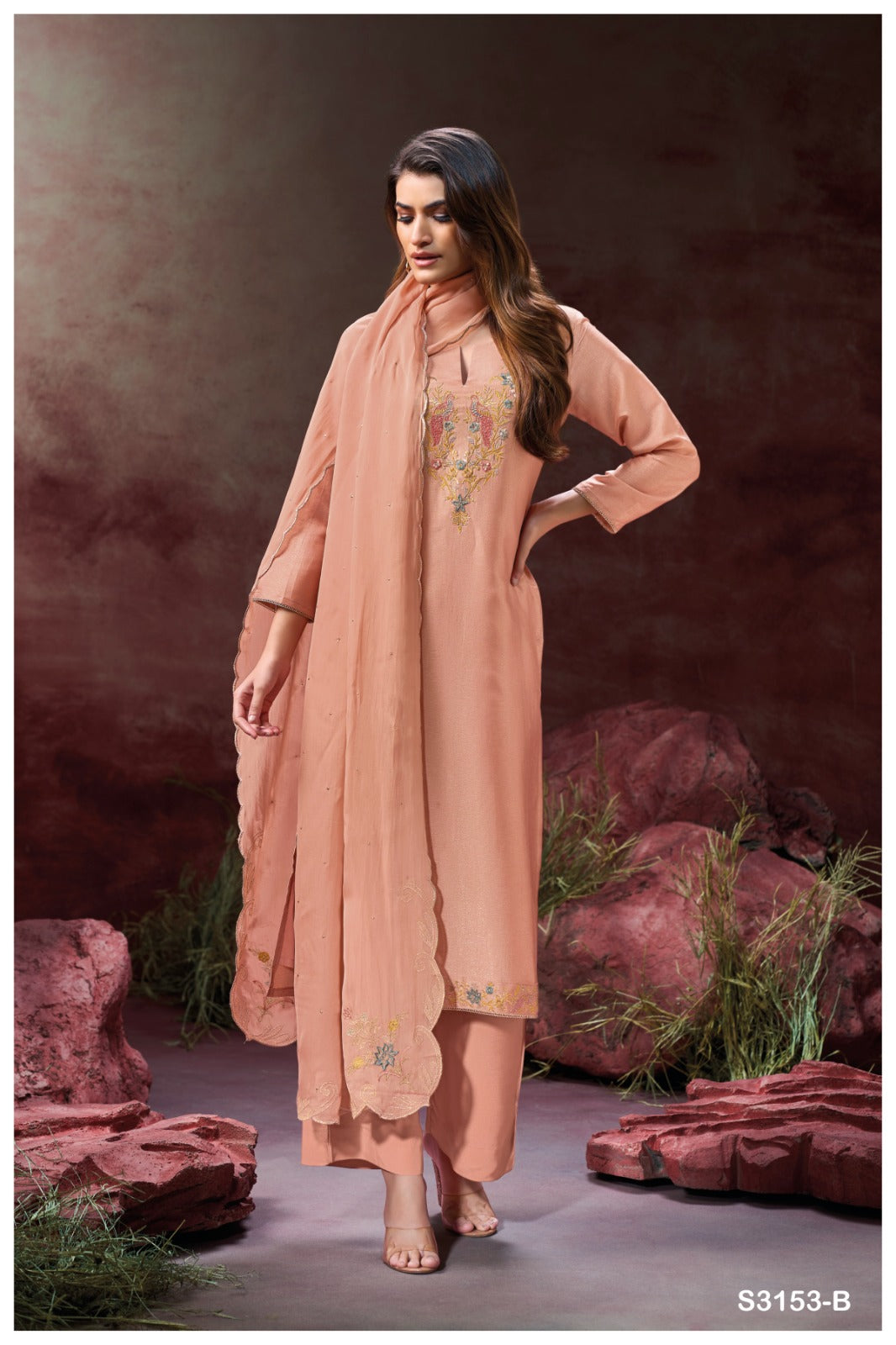 Ganga AMVI S3153| Ganga Suits Wholesaler in Rohtak – Ashok Lal & Sons