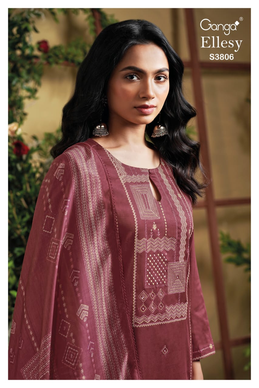Ganga ELLESY S3086| Ganga Suits Wholesaler in Rohtak – Ashok Lal & Sons
