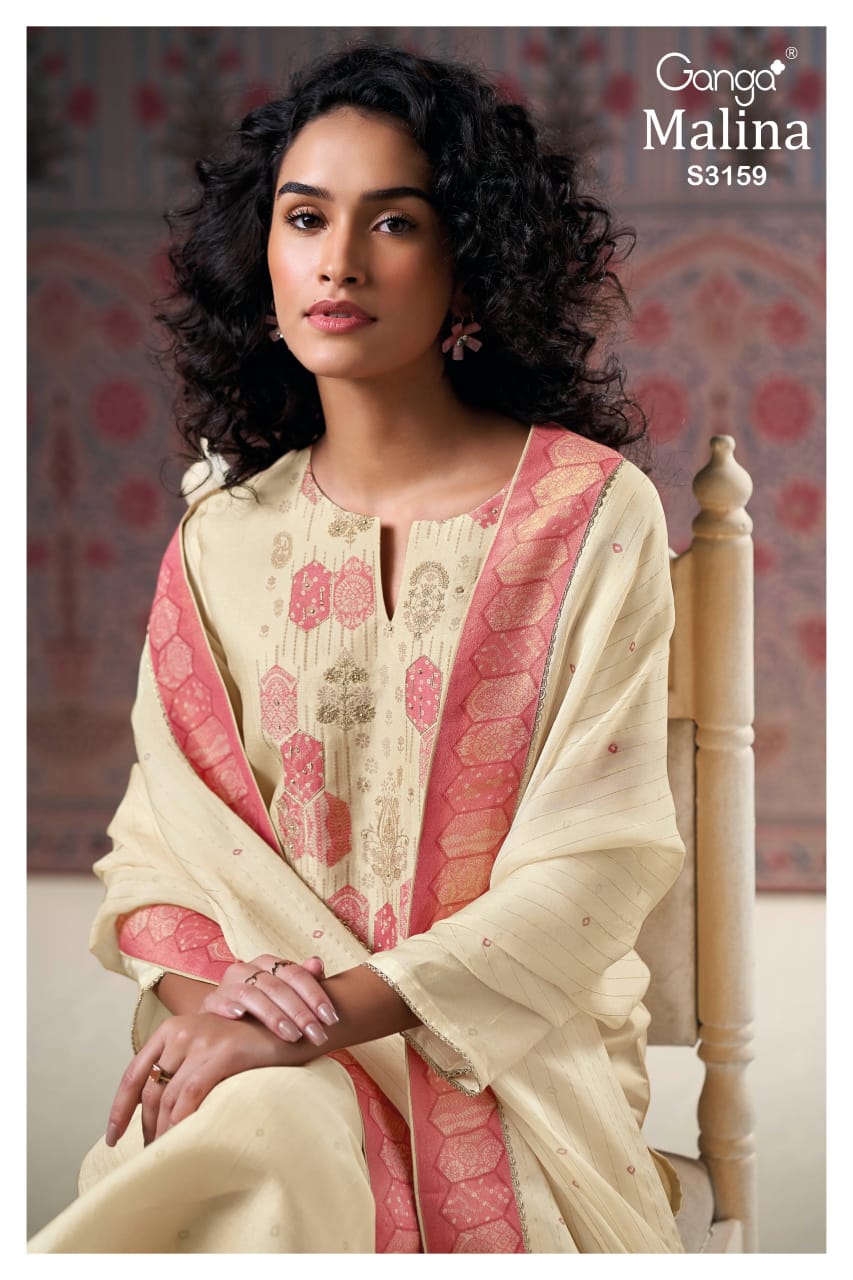 Ganga MALINA S3159| Ganga Suits Wholesaler in Rohtak – Ashok Lal & Sons
