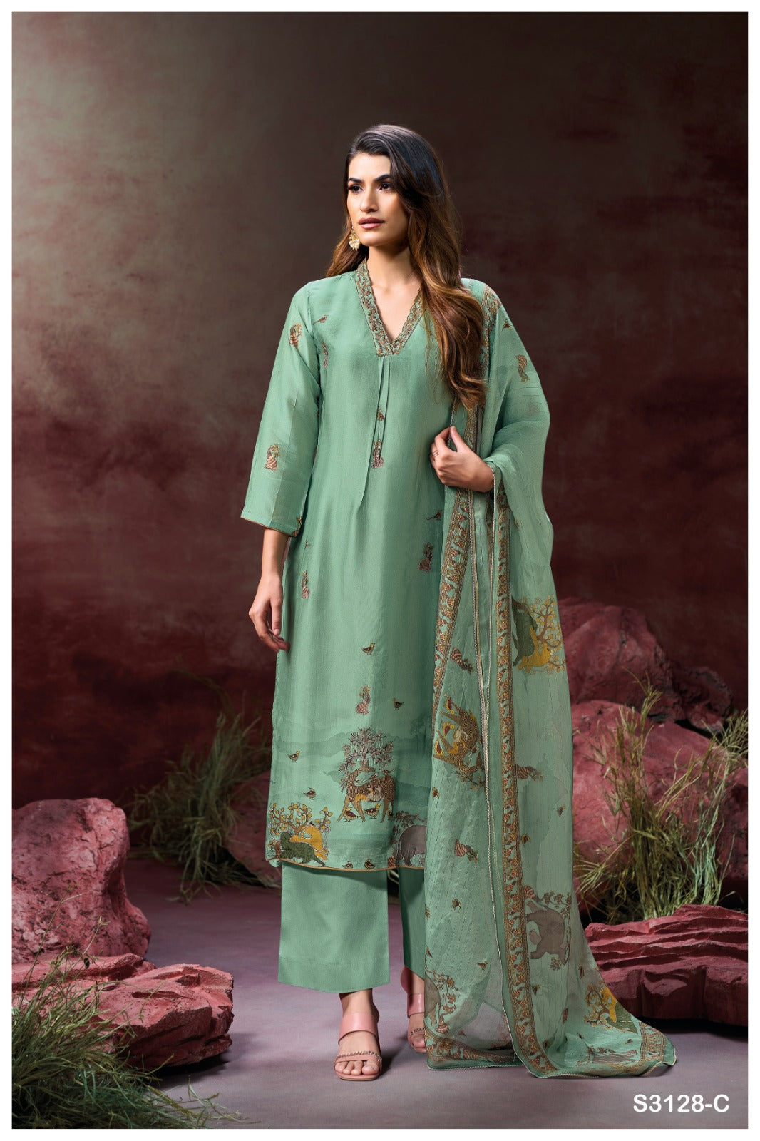 Ganga AILIS S3128| Ganga Suits Wholesaler in Rohtak – Ashok Lal & Sons
