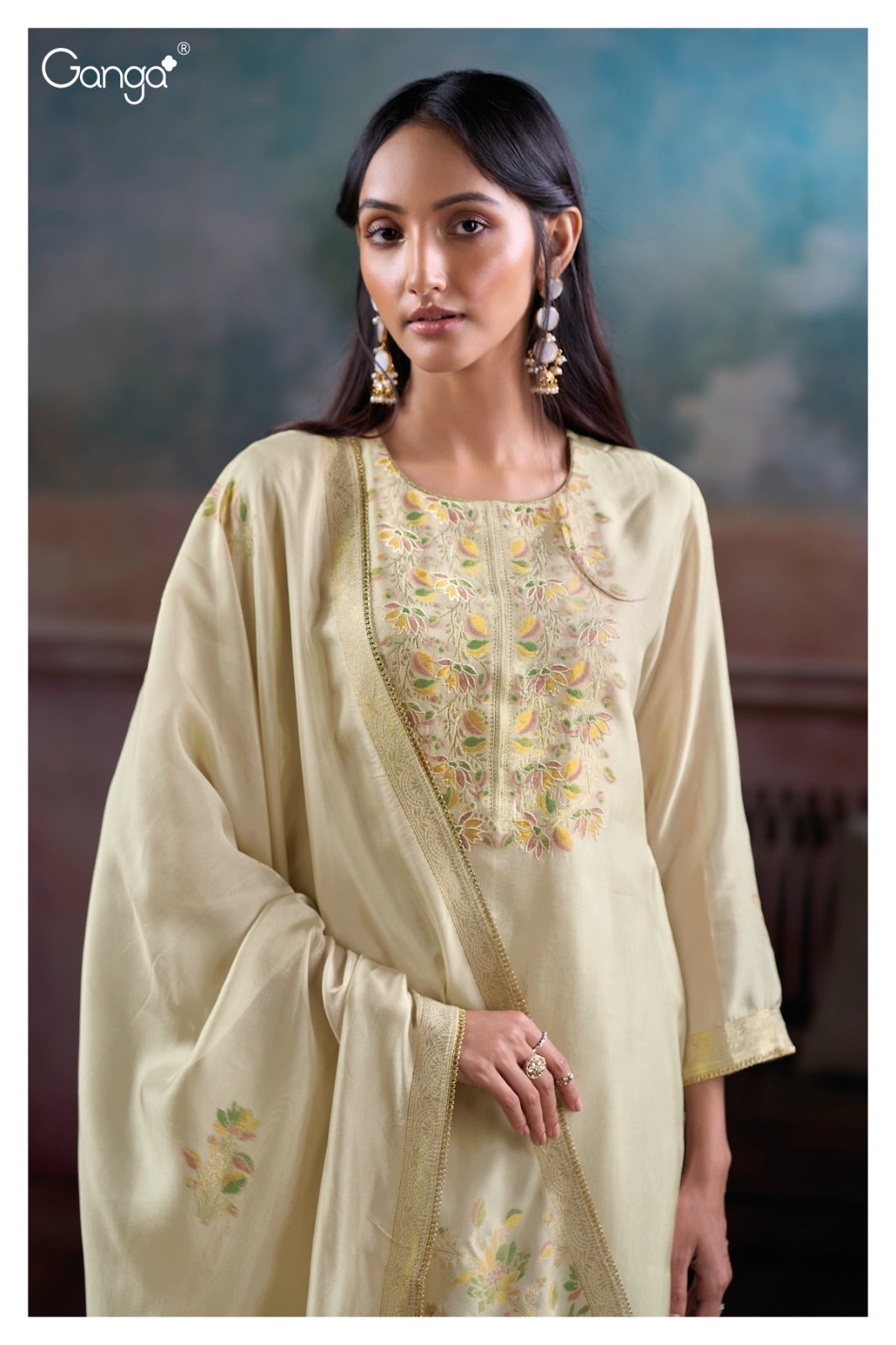 Ganga MANSIYA S3888| Ganga Suits Wholesaler in Rohtak – Ashok Lal & Sons
