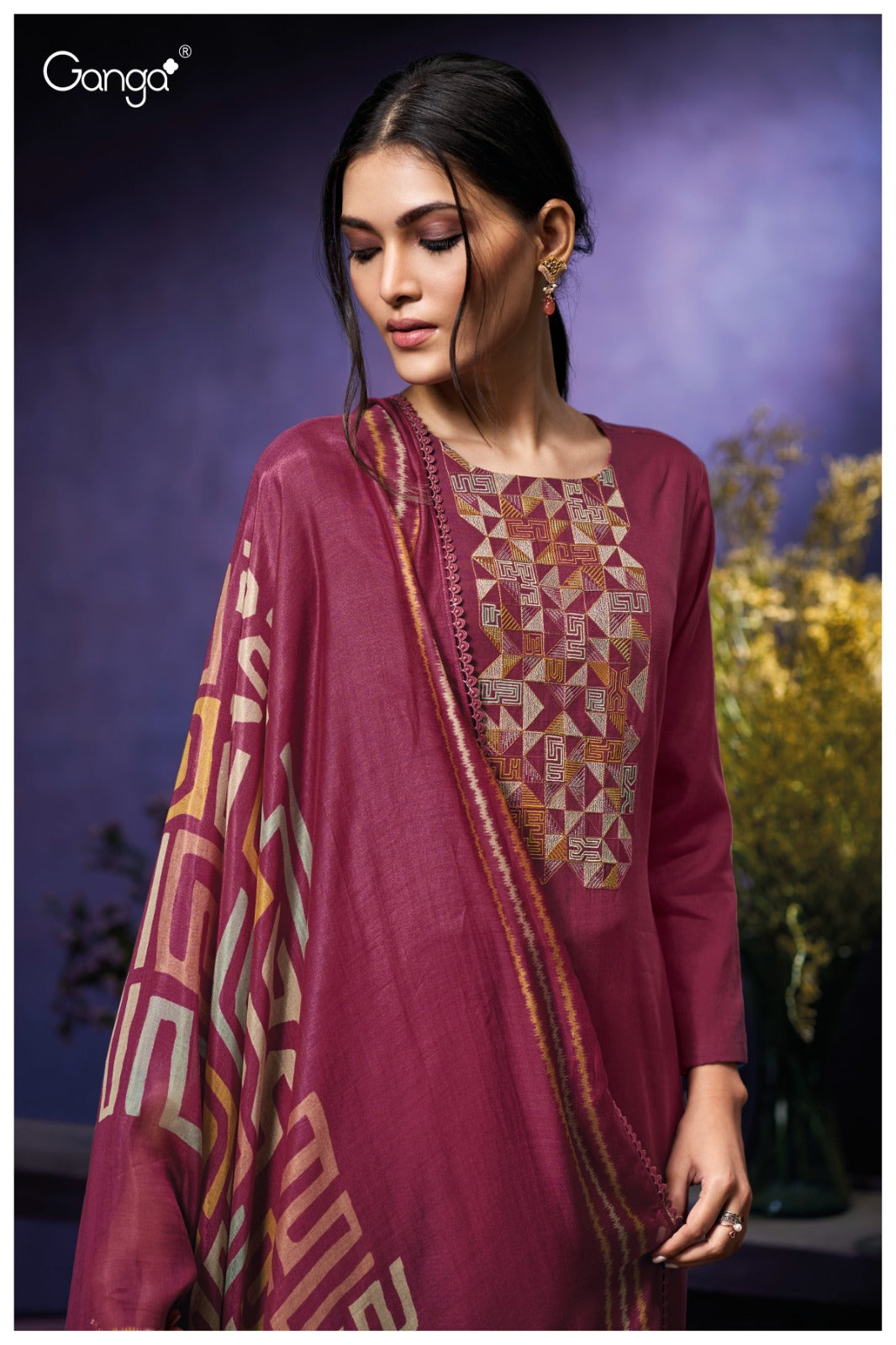 Ganga OVIANA S3943| Ganga Suits Wholesaler in Rohtak – Ashok Lal & Sons