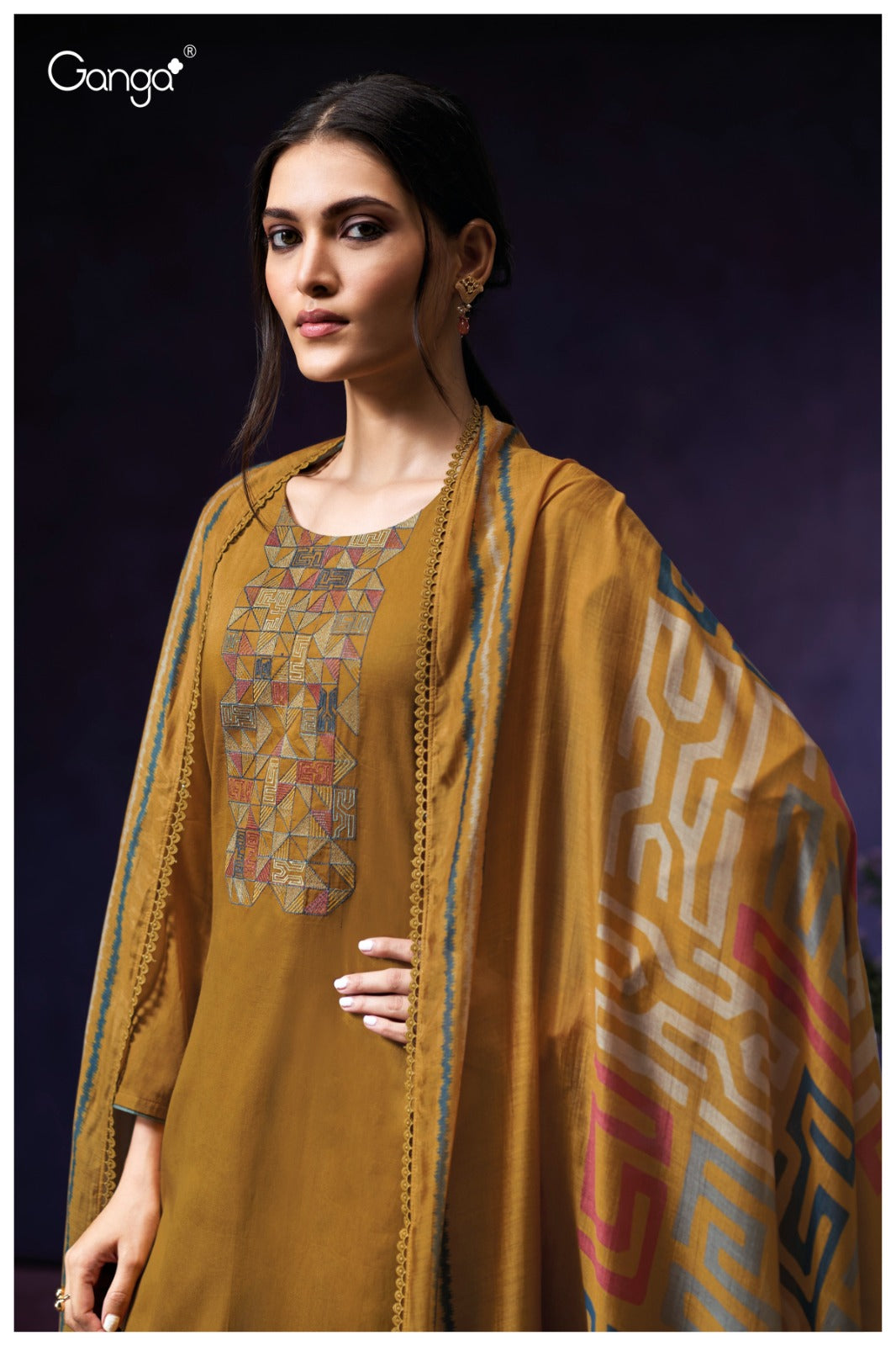Ganga OVIANA S3943| Ganga Suits Wholesaler in Rohtak – Ashok Lal & Sons