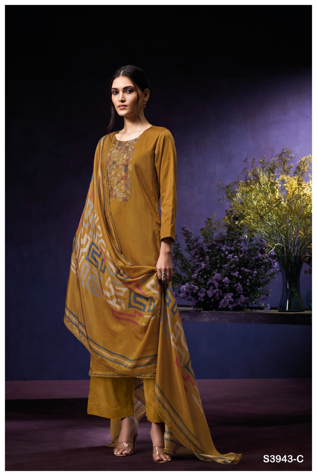 Ganga OVIANA S3943| Ganga Suits Wholesaler in Rohtak – Ashok Lal & Sons