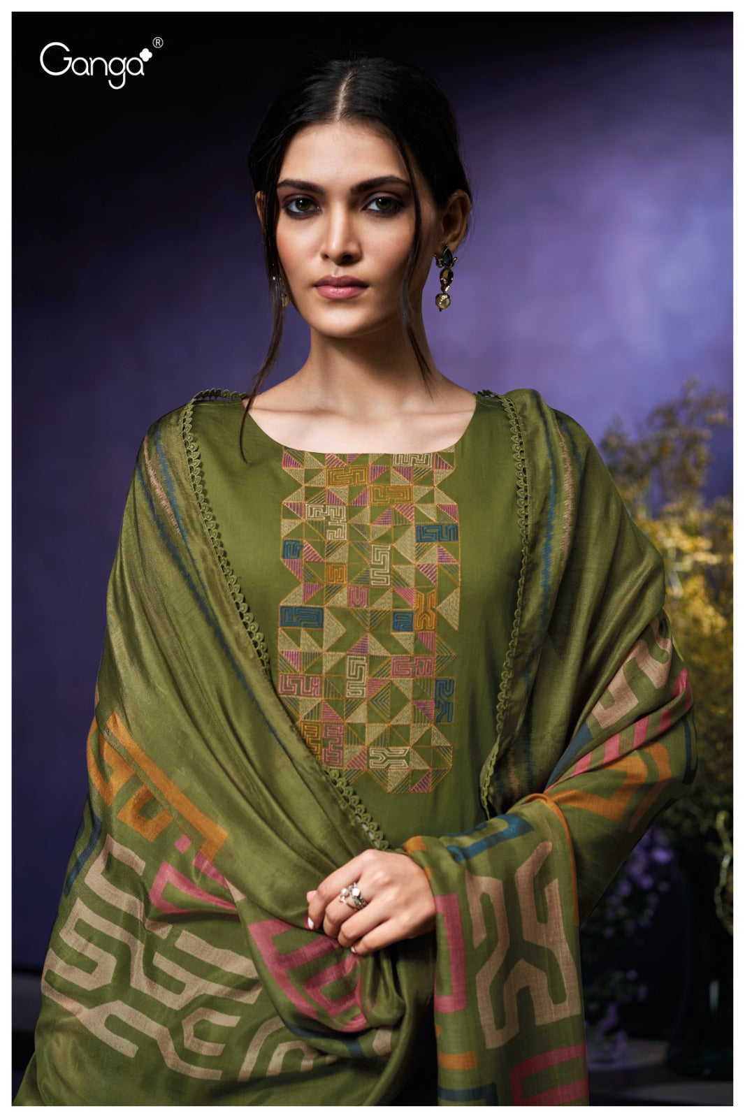 Ganga OVIANA S3943| Ganga Suits Wholesaler in Rohtak – Ashok Lal & Sons