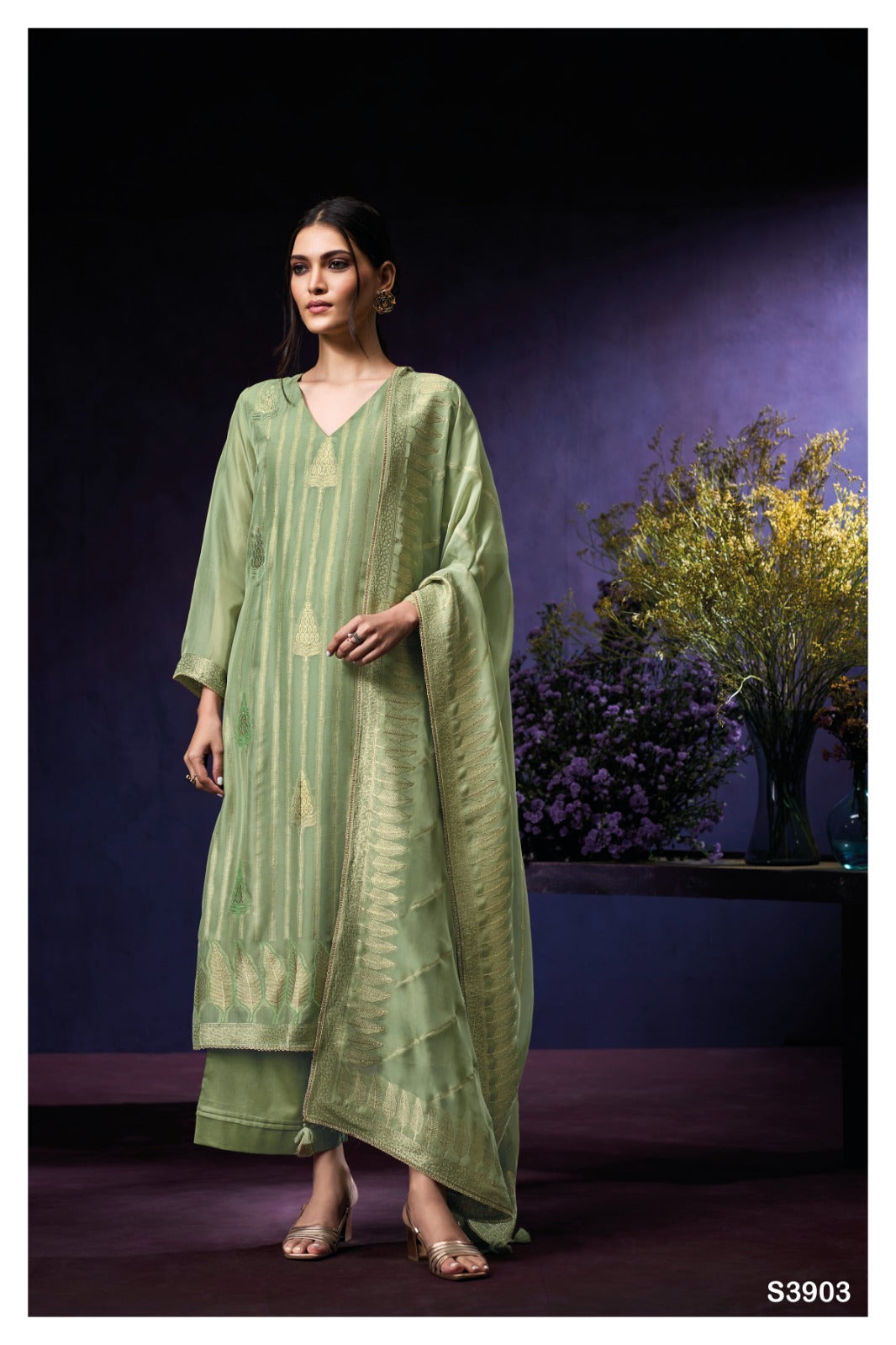 Ganga MARTINA S3903|Premium Pure Organza Silk- Ashok Lal & Sons Rohtak