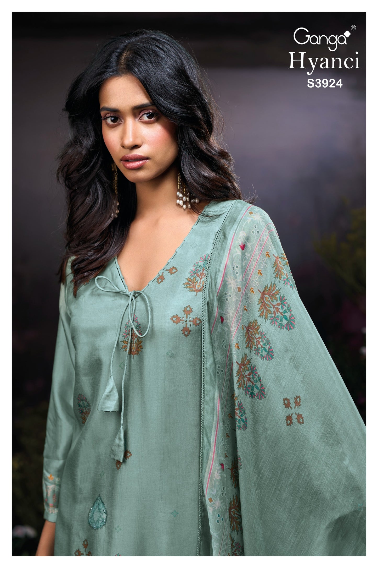 Ganga HYANCI S3924 |Premium Pure Bemberg Russian Silk Suit – Ganga Suits Wholesaler Ashok Lal & Sons