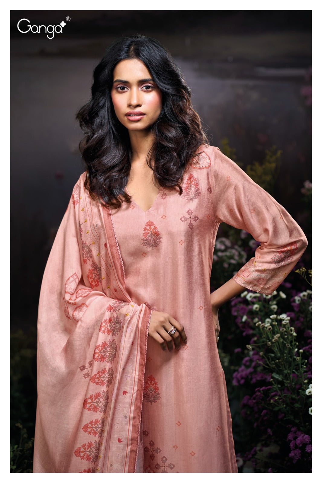 Ganga HYANCI S3924 |Premium Pure Bemberg Russian Silk Suit – Ganga Suits Wholesaler Ashok Lal & Sons