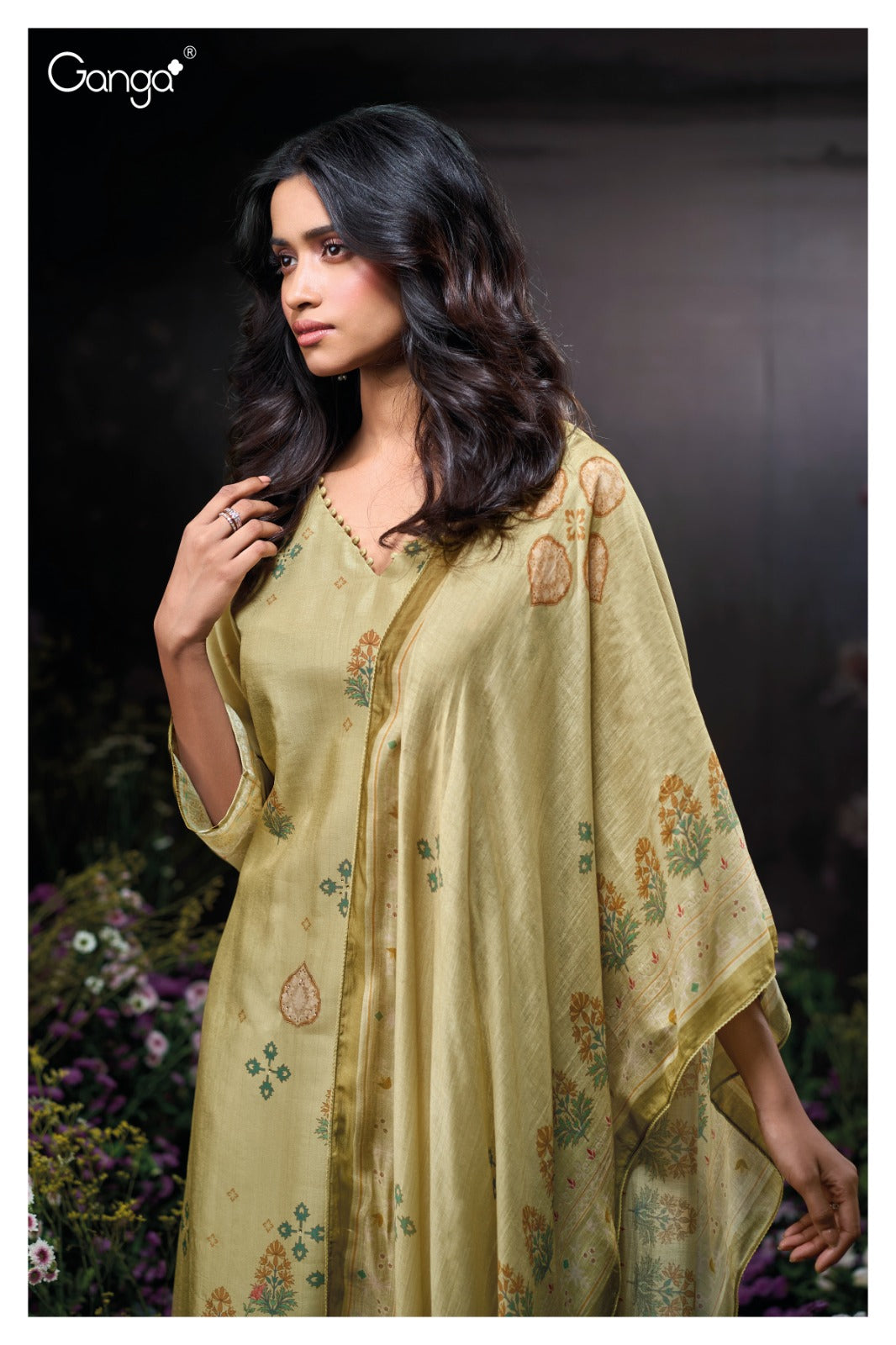 Ganga HYANCI S3924 |Premium Pure Bemberg Russian Silk Suit – Ganga Suits Wholesaler Ashok Lal & Sons
