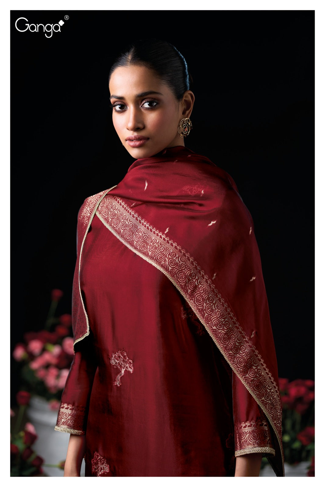 Ganga SIDRA S3947 |Premium Pure Viscose Woven Silk Suit – Ganga Suits Ashok Lal & Sons
