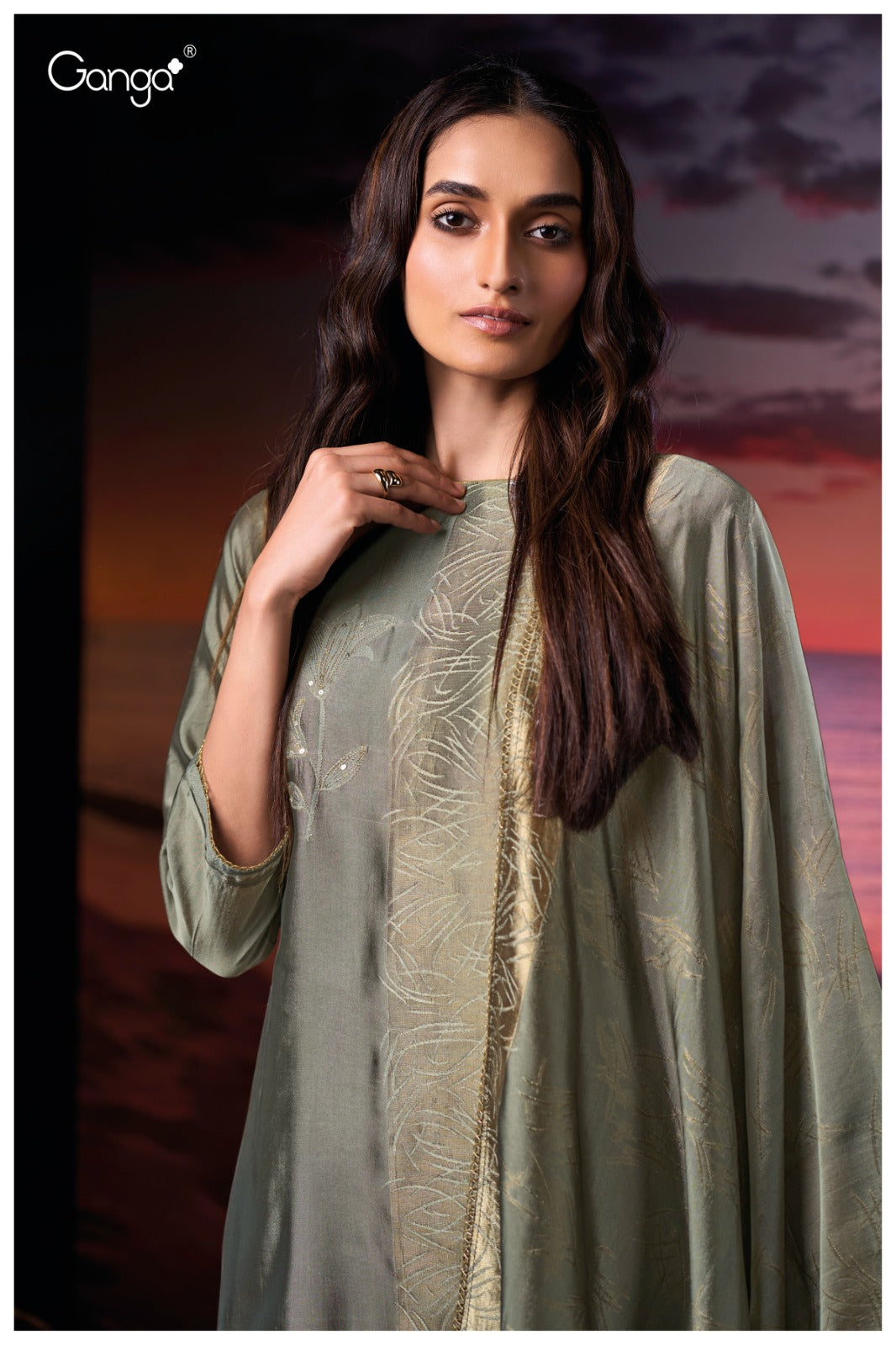 Ganga PRAXIS S3816 |Premium Pure Viscose Woven Silk Suit – Ganga Suits Ashok Lal & Sons