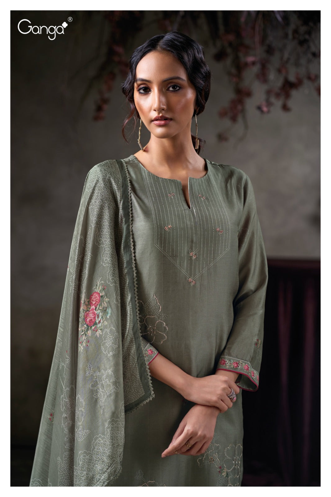 Ganga VIRELZA S3864 |Premium Pure Bemberg Russian Silk Suit – Ganga Suits Ashok Lal & Sons