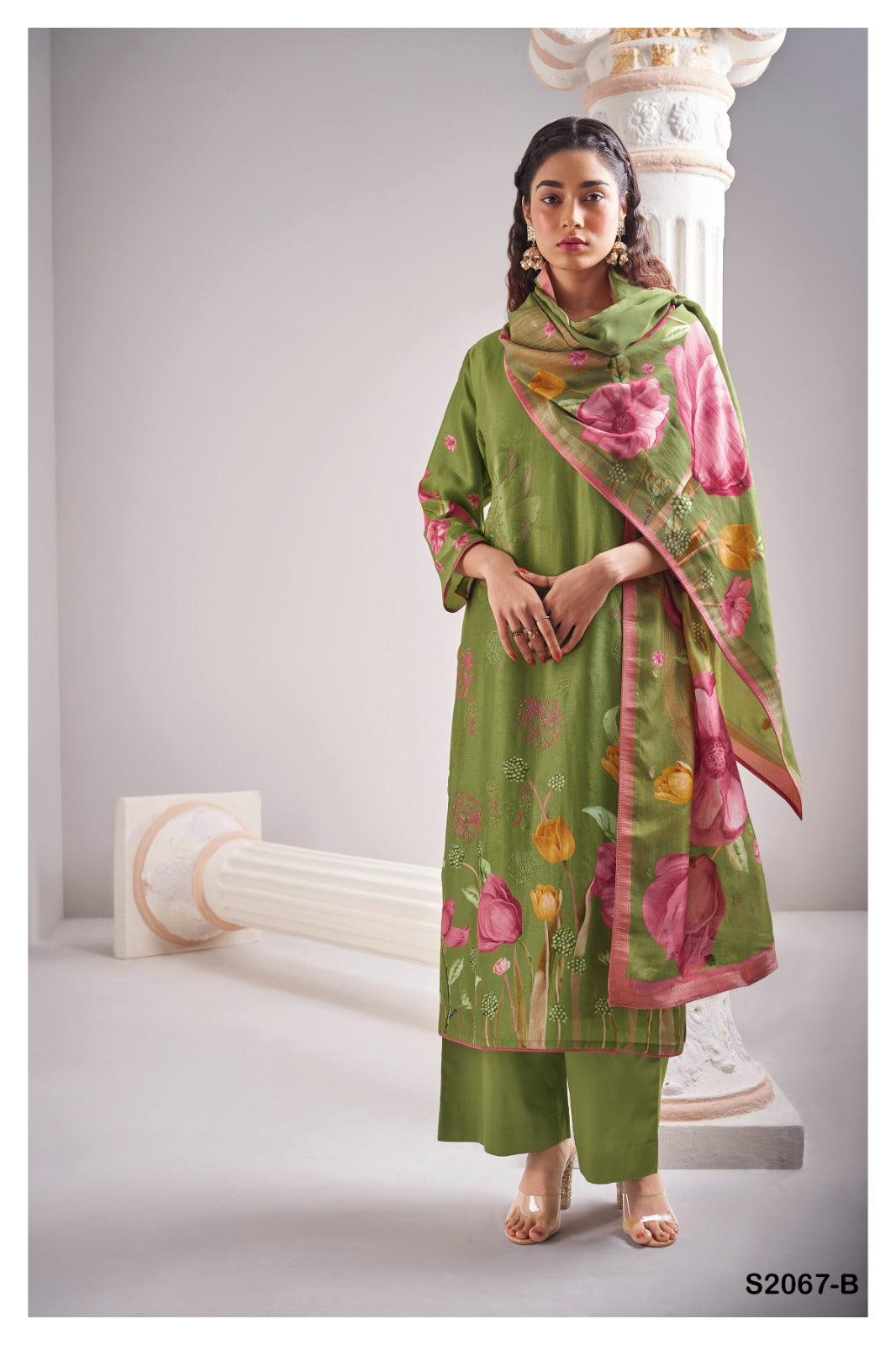 Ganga GALENE S2067|Premium Bemberg Russian Silk Suit – Ganga Suits Ashok Lal & Sons