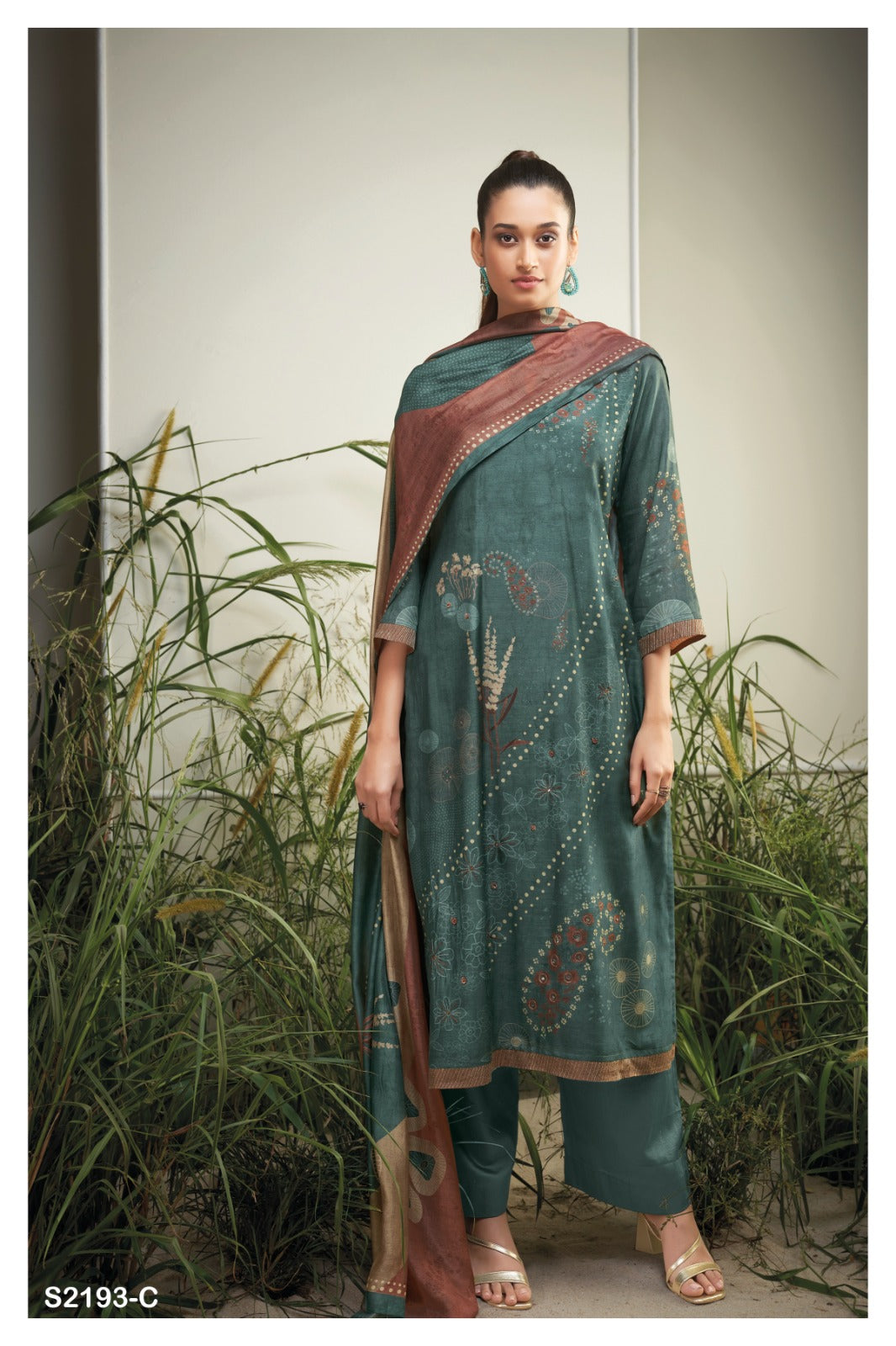 Ganga ROSALINE S2193|Premium Bemberg Silk Suit – Ganga Suits Ashok Lal & Sons