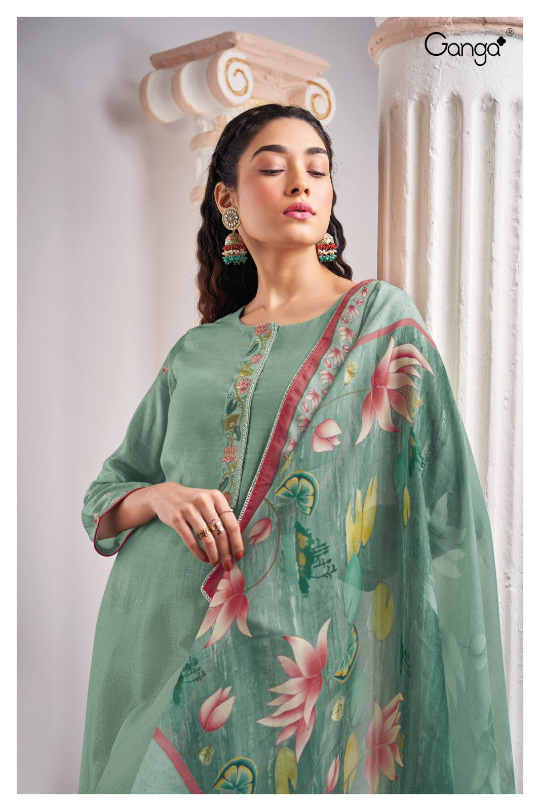 Ganga SHELBY S2069 | Premium Bemberg Silk Suit – Ganga Suits Ashok Lal & Sons