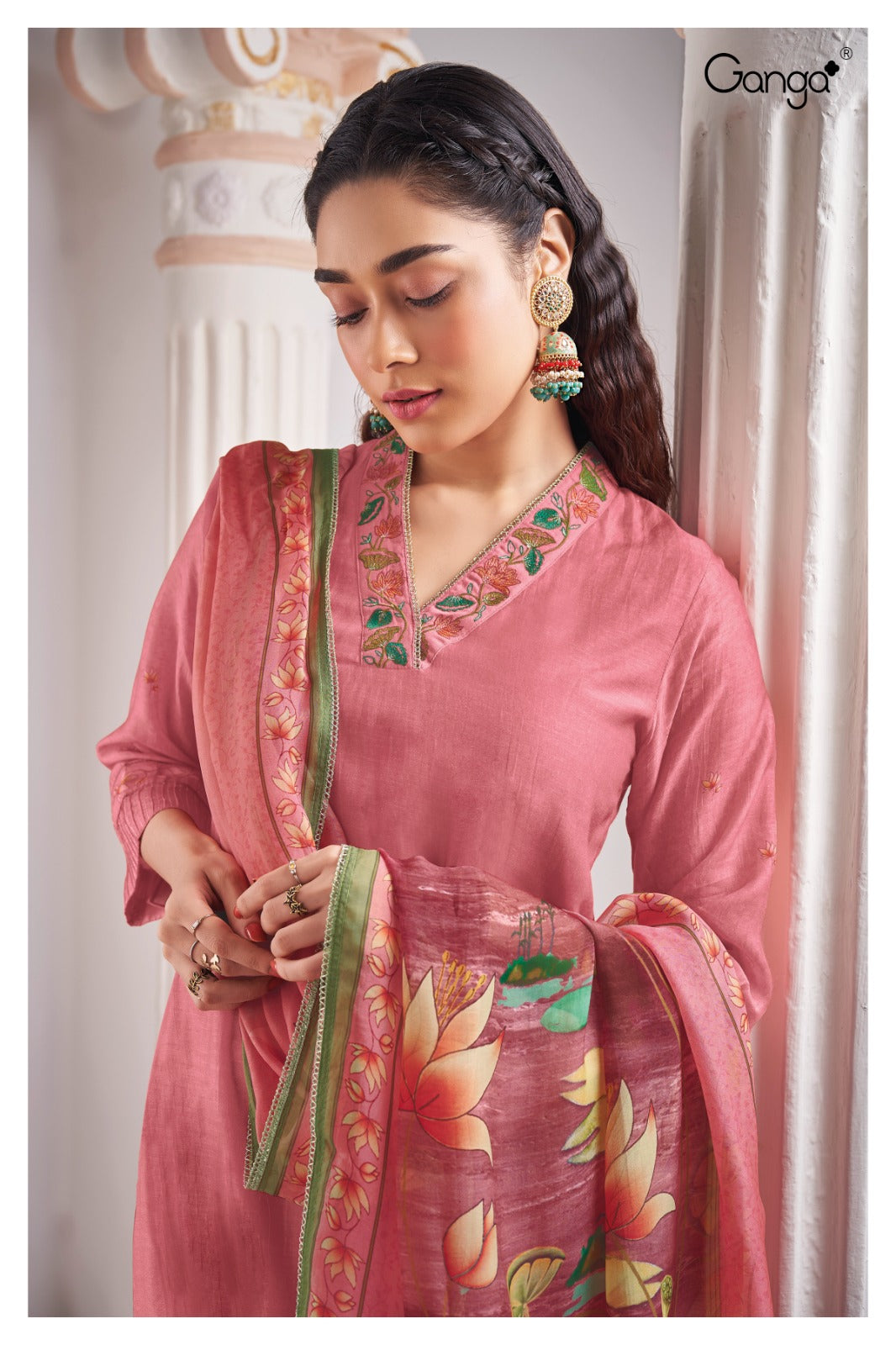 Ganga SHELBY S2069 | Premium Bemberg Silk Suit – Ganga Suits Ashok Lal & Sons