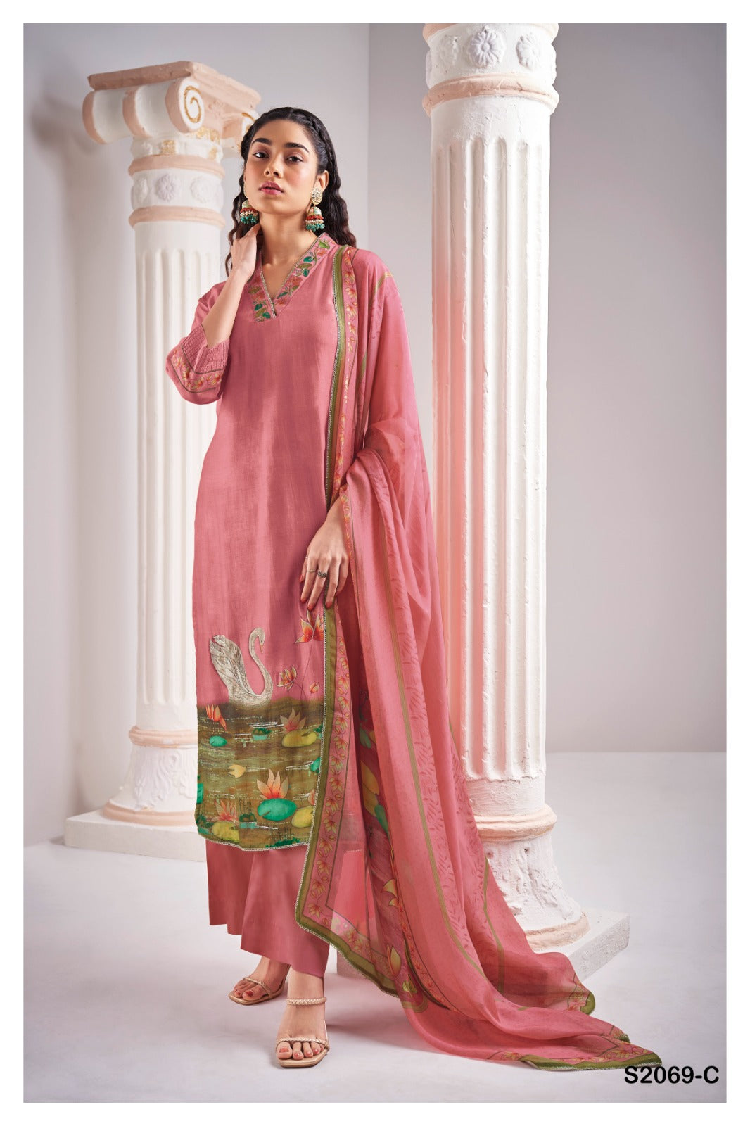 Ganga SHELBY S2069 | Premium Bemberg Silk Suit – Ganga Suits Ashok Lal & Sons