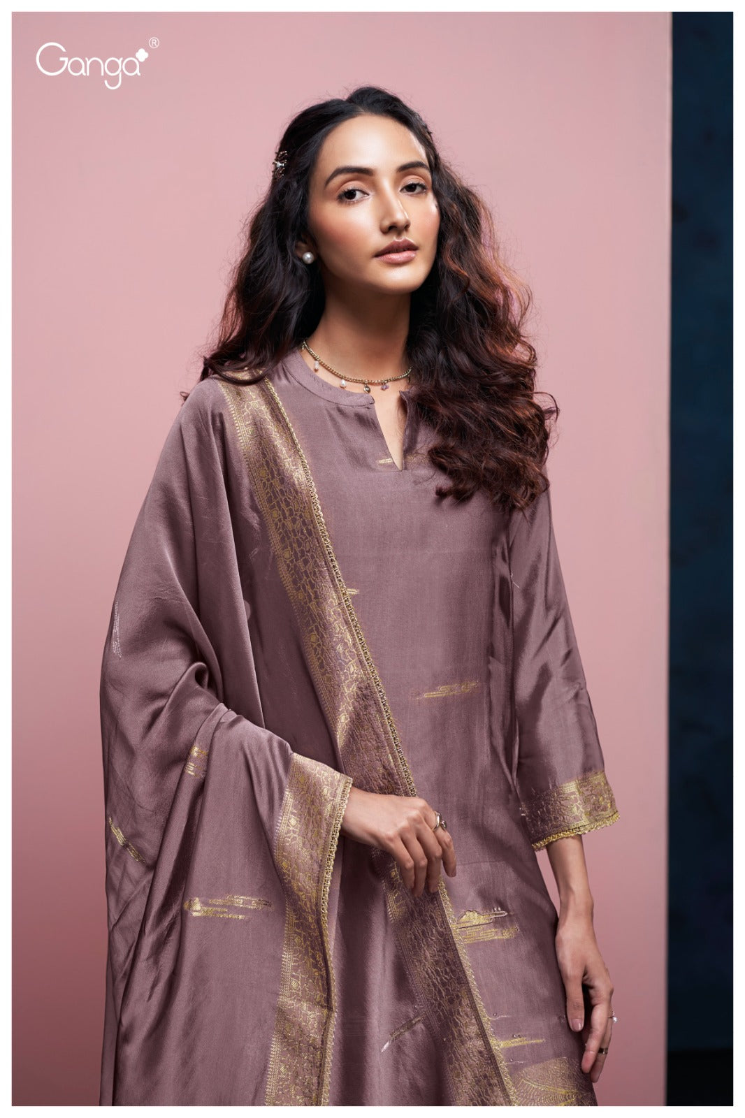 Ganga ANYAA S3818 | Premium Pure Viscose Woven Silk Suit – Ganga Suits Ashok Lal & Sons