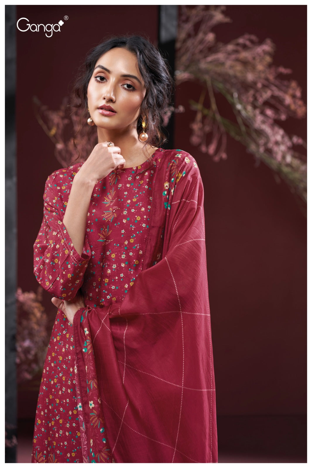 Ganga FARIDA S3944|Premium Pure Bemberg Russian Silk Suit – Ganga Suits Ashok Lal & Sons