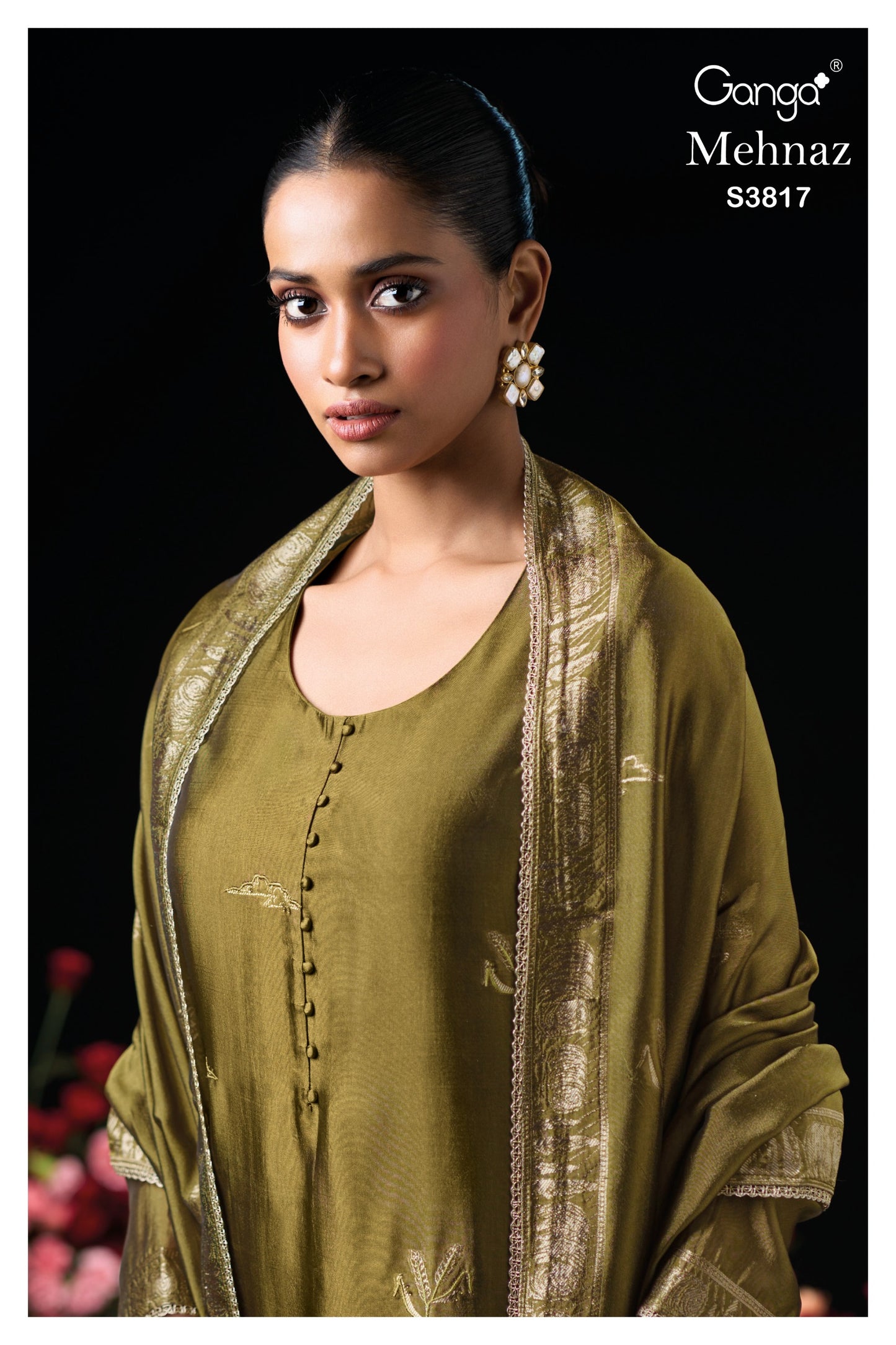 Ganga MEHNAZ S3817 | Premium Pure Viscose Woven Silk Suit – Ganga Suits Ashok Lal & Sons