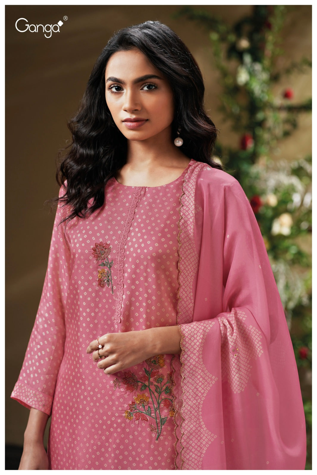 Ganga DRISHTA S3799 | Premium Pure Bemberg Habutai Silk Suit – Ganga Suits Ashok Lal & Sons