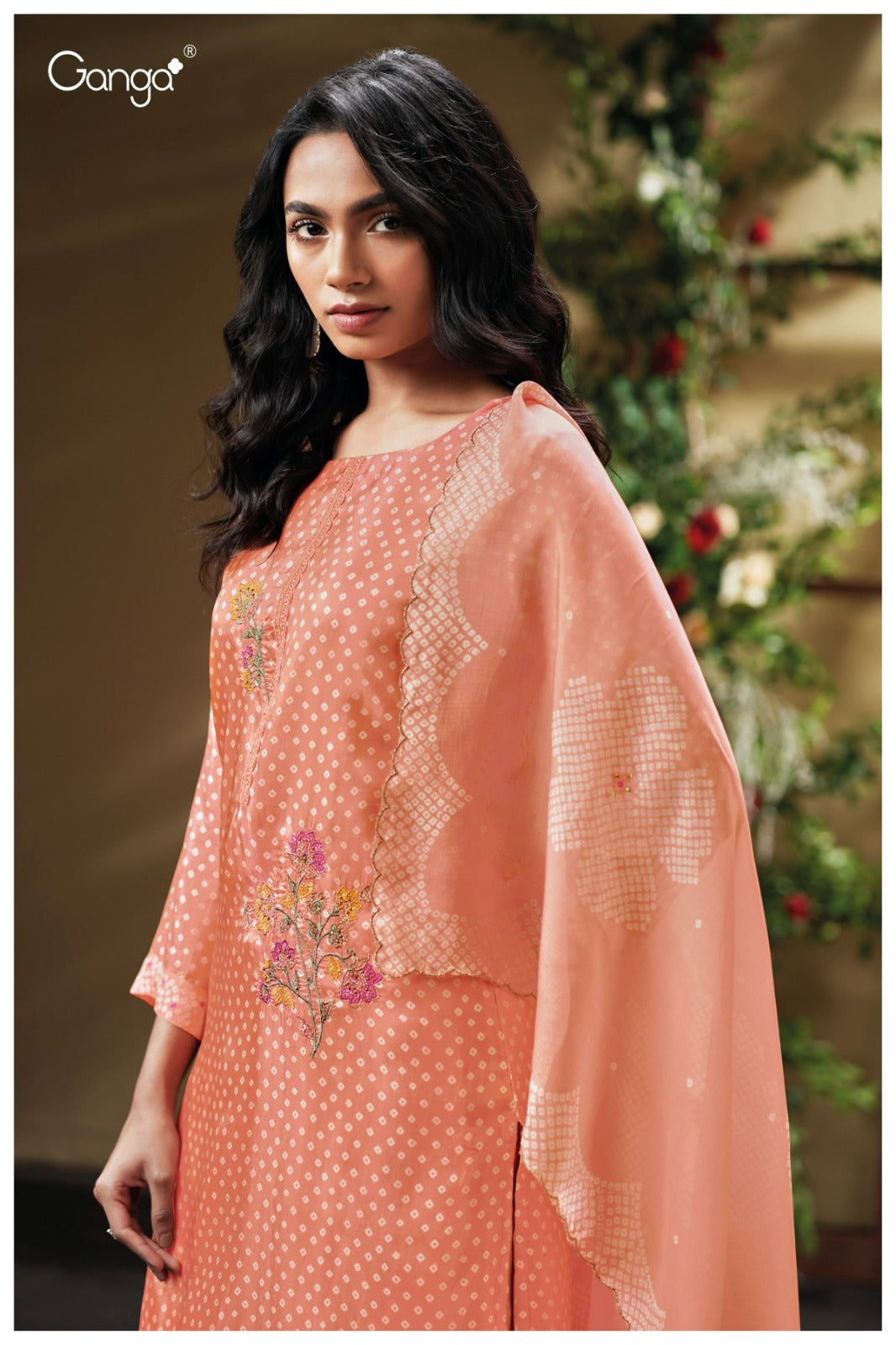 Ganga DRISHTA S3799 | Premium Pure Bemberg Habutai Silk Suit – Ganga Suits Ashok Lal & Sons