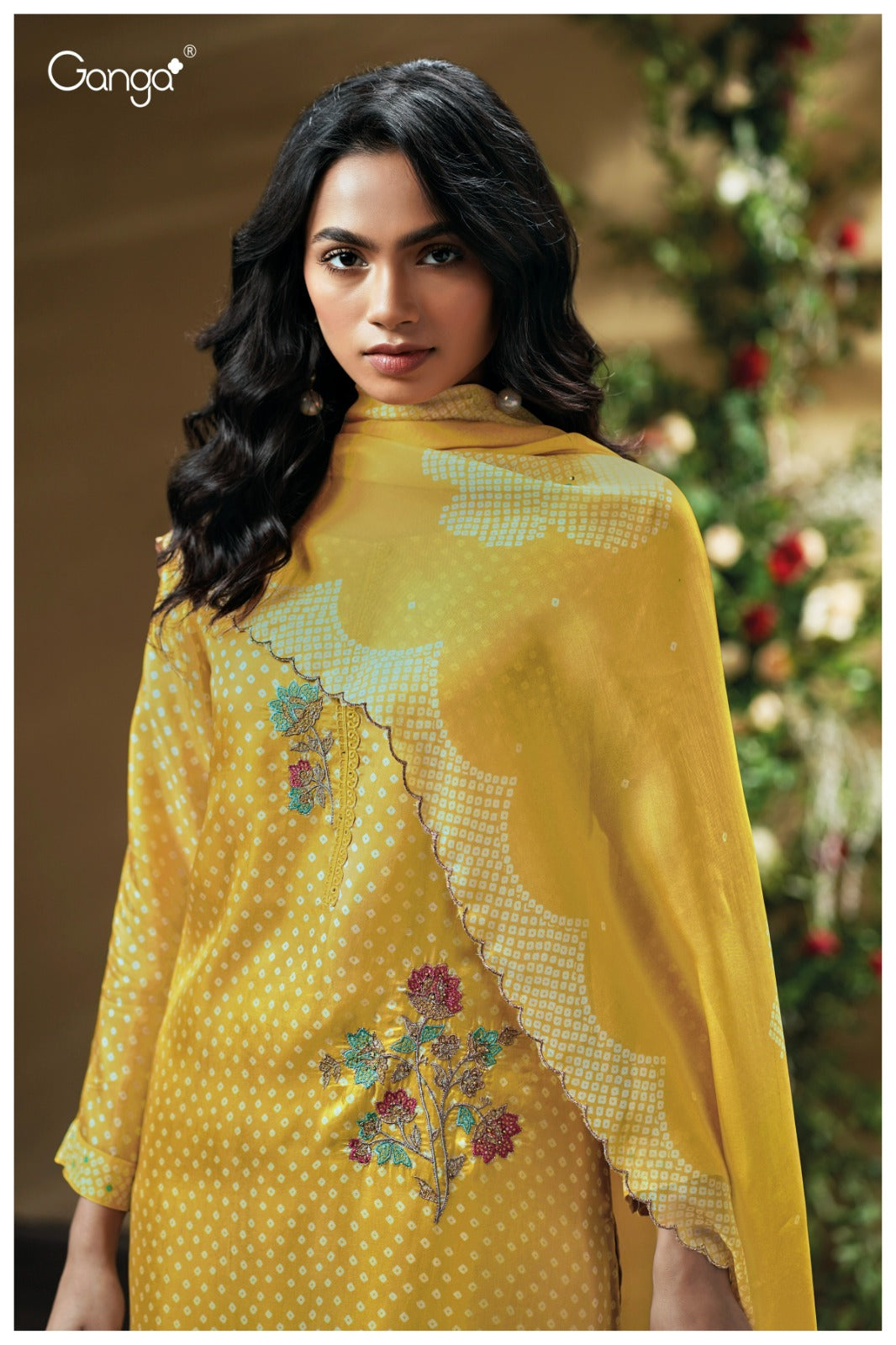 Ganga DRISHTA S3799 | Premium Pure Bemberg Habutai Silk Suit – Ganga Suits Ashok Lal & Sons